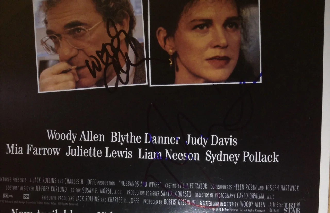 Woody Allen, Juliette Lewis — Woody Allen & Juliette Lewis signed Husbands Wives 11x17 poster - Exact Proof, изображение 3