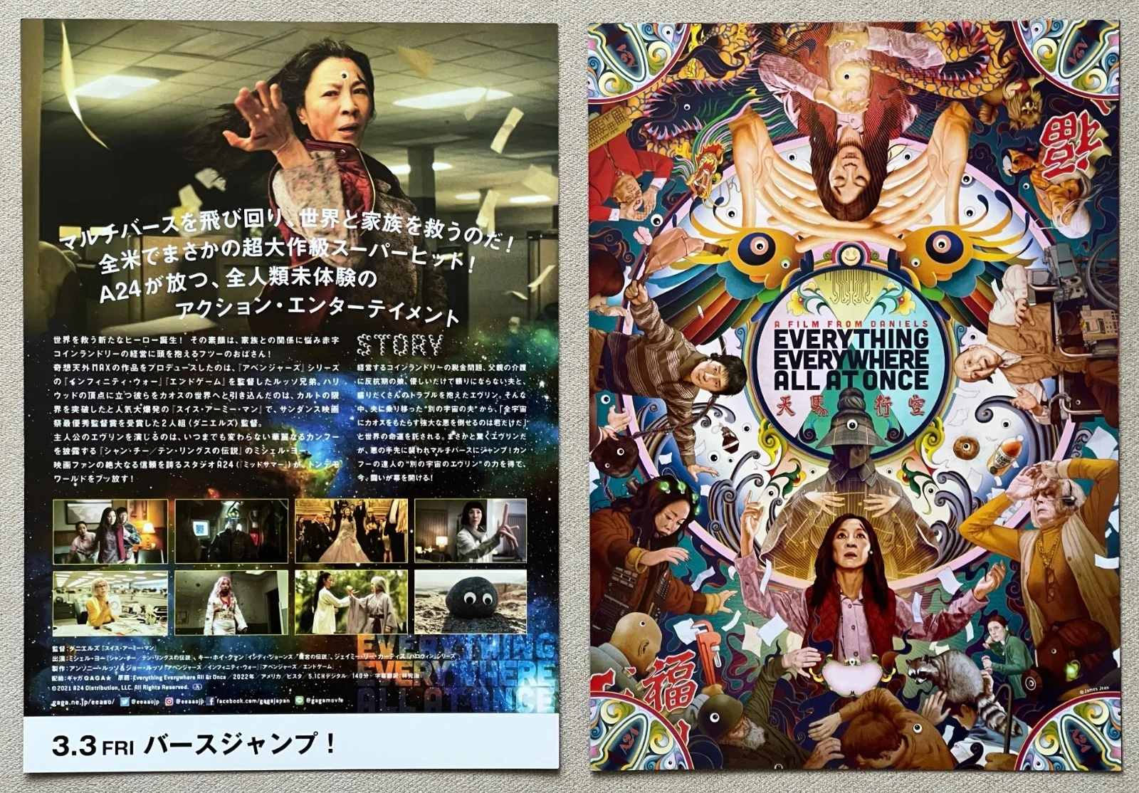 Everything Everywhere All at once (2 types) japan Chirashi movie flyer B5 size, изображение 2