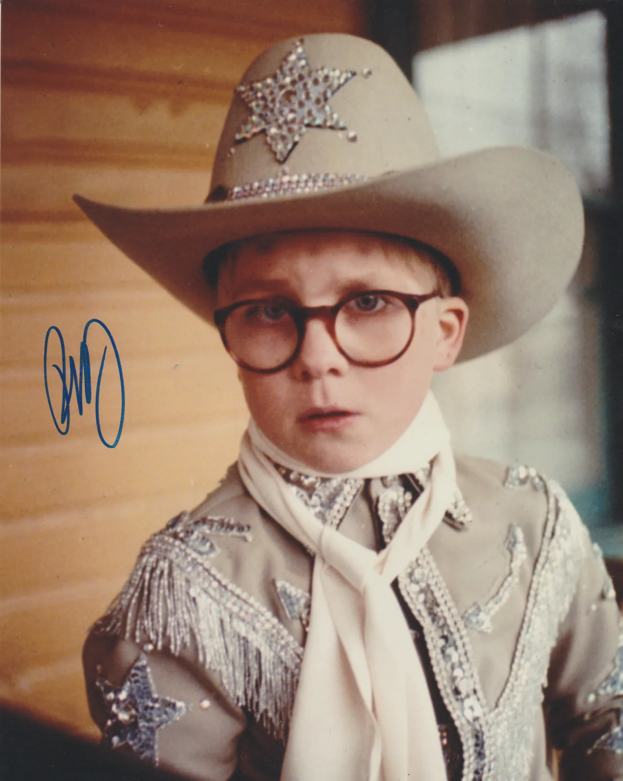 PETER BILLINGSLEY — PETER BILLINGSLEY A CHRISTMAS STORY SIGNED 8X10 COLOR PHOTO AUTOGRAPH RALPHIE