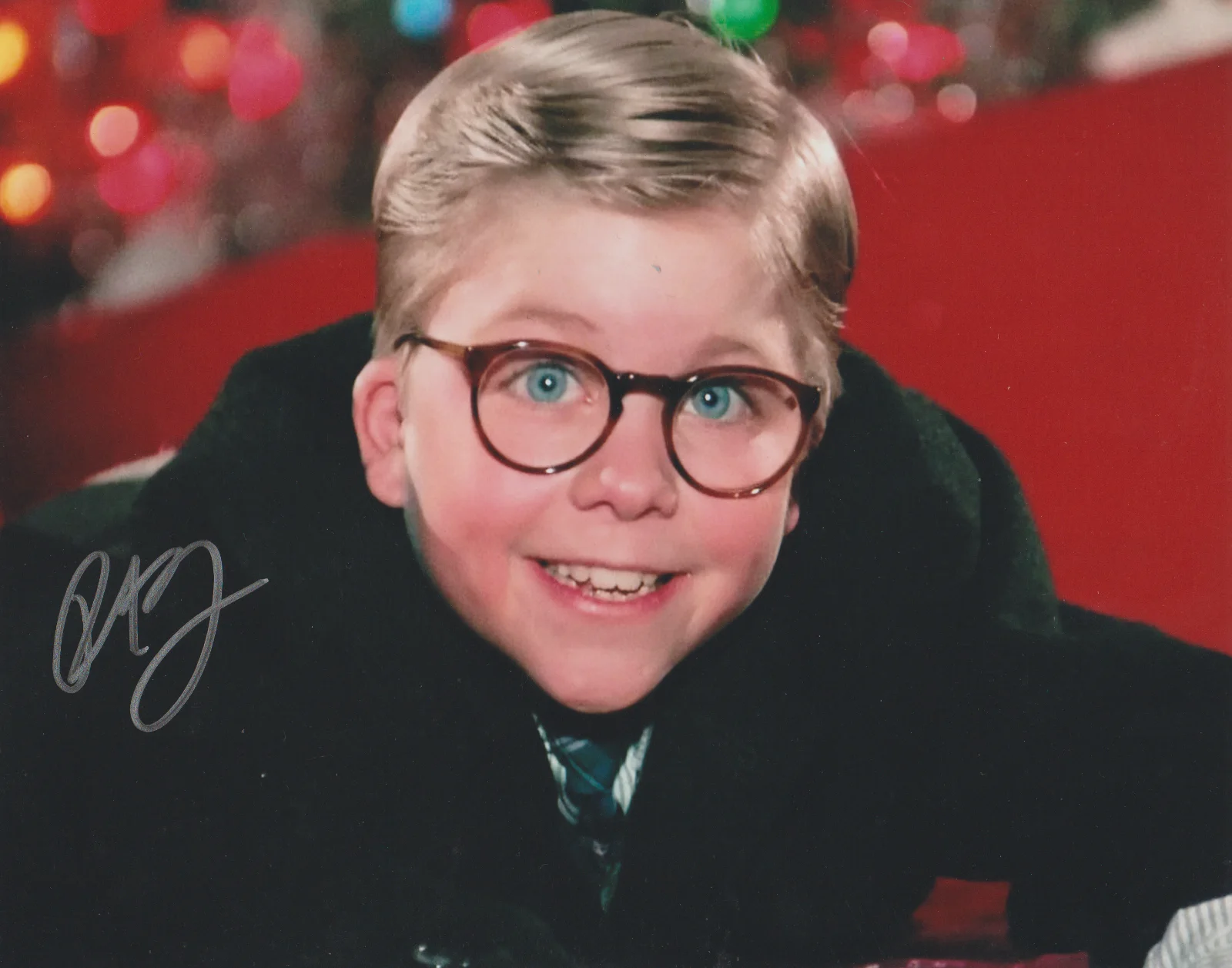 PETER BILLINGSLEY — PETER BILLINGSLEY A CHRISTMAS STORY SIGNED 10X8 COLOR PHOTO AUTOGRAPH RALPHIE