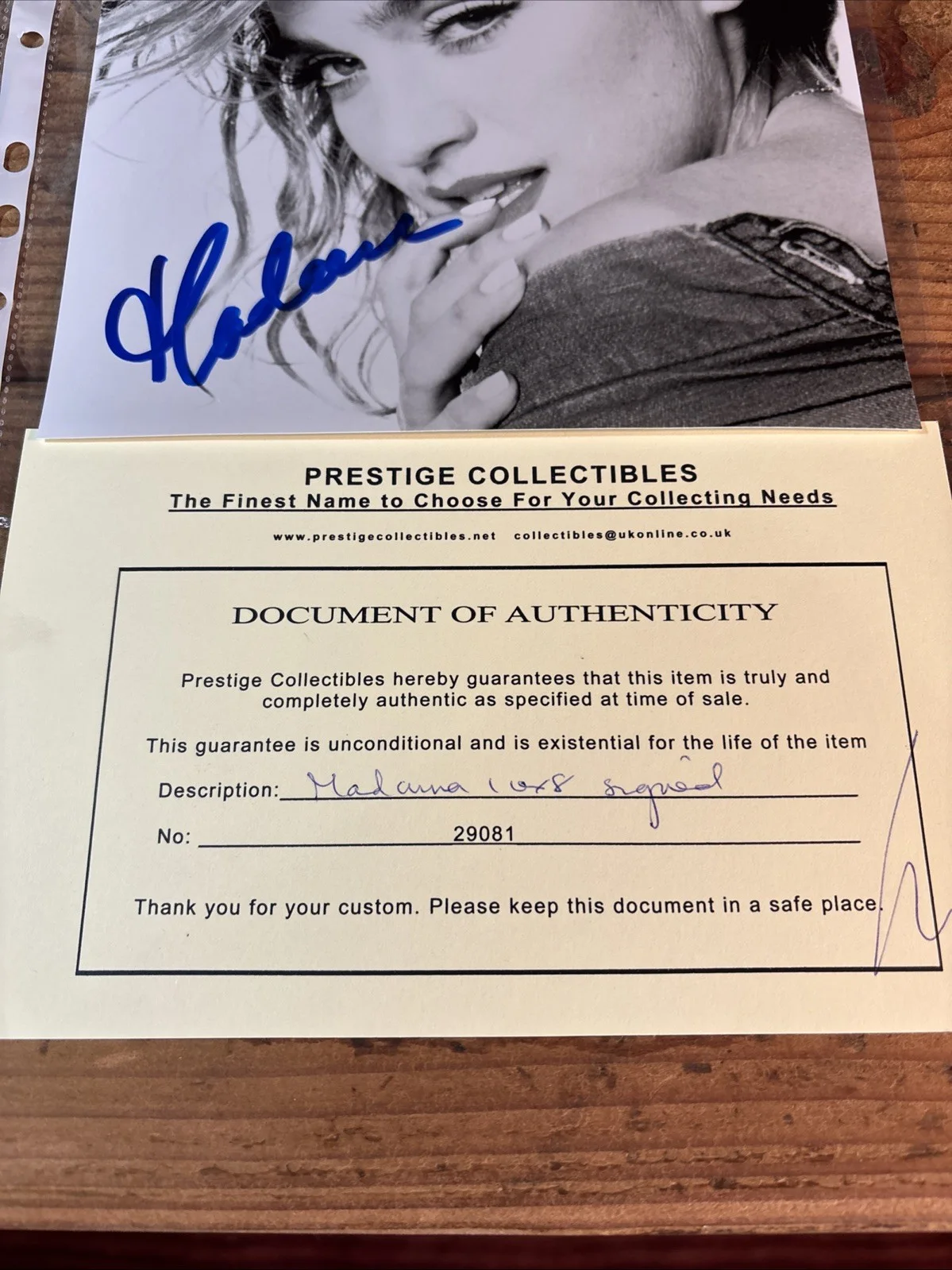Madonna Autographed Signed 8x10 Photo, image 3