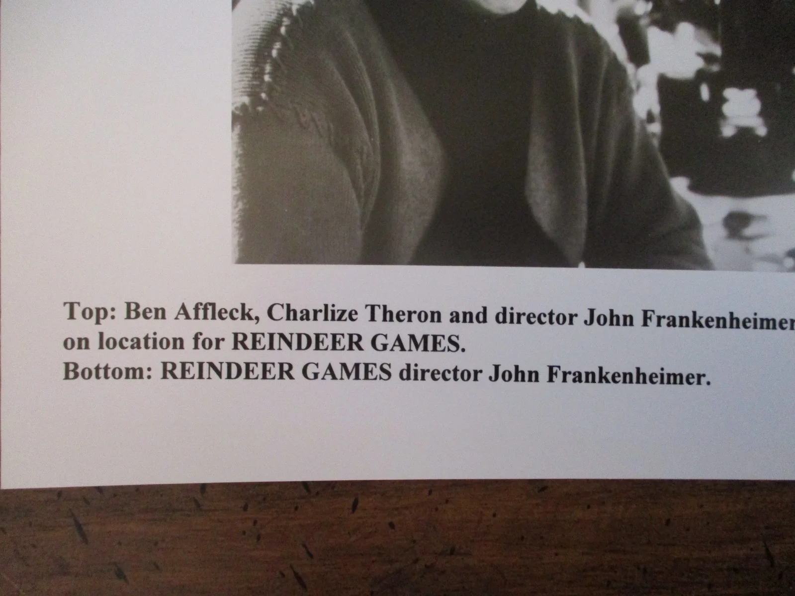 John Frankenheimer/Charlize Theron/Ben Affleck(REINDEER GAMES)8x10 2000 BW Photo, image 4