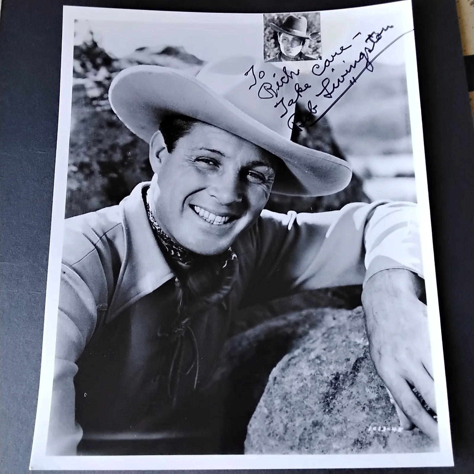 Bob Livingston SIGNED Photo Movie Actor Bold Caballero Lone Ranger 3 Mesquiteers, изображение 2