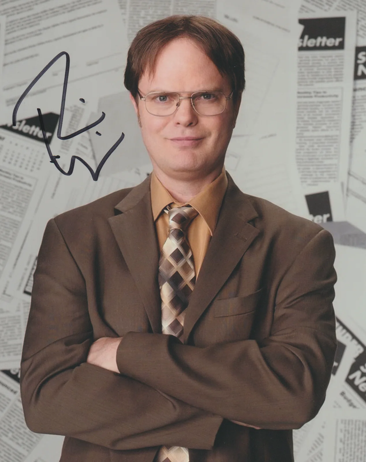 RAINN WILSON — RAINN WILSON THE OFFICE SIGNED 8X10 COLOR PHOTO AUTOGRAPH DWIGHT
