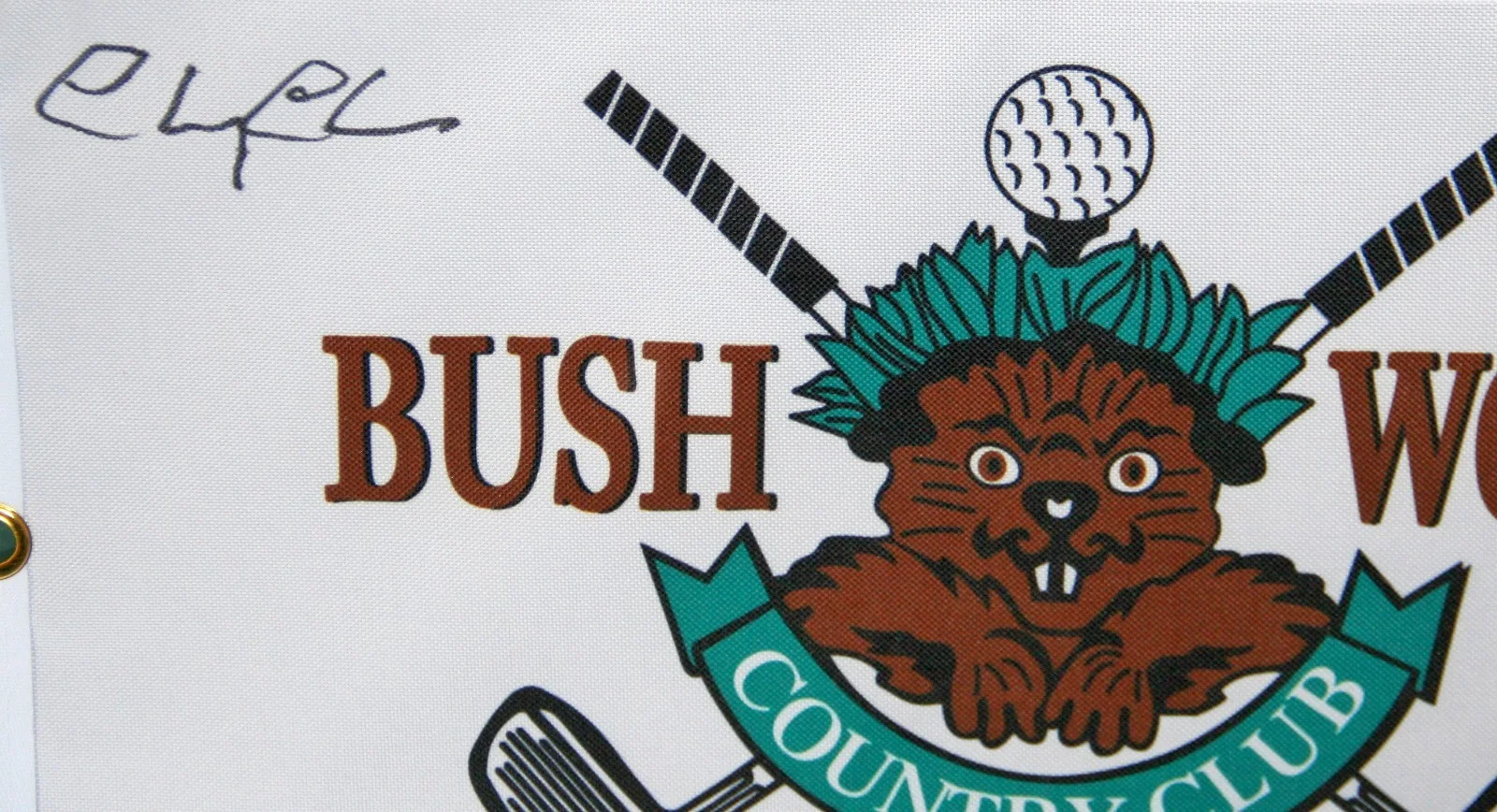 Chevy Chase — Chevy Chase Autographed Caddyshack Golf Flag Framed JSA, image 2