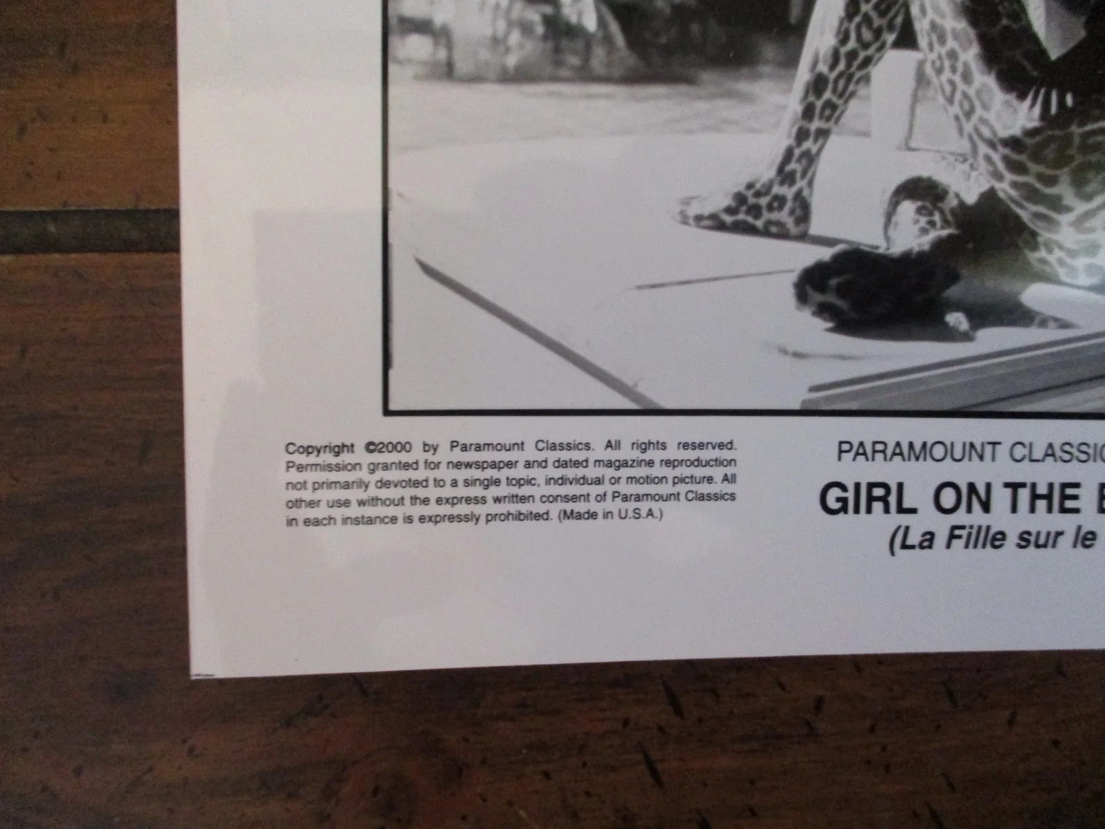 Vanessa Paradis(GIRL ON THE BRIDGE)2000 8 x 10 Glossy Black & White Press Photo, изображение 5