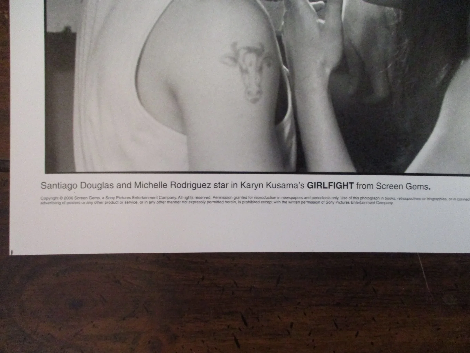 Santiago Douglas/Michelle Rodriguez/(GIRLFIGHT)2000 10x8 Black/White Press Photo, изображение 2