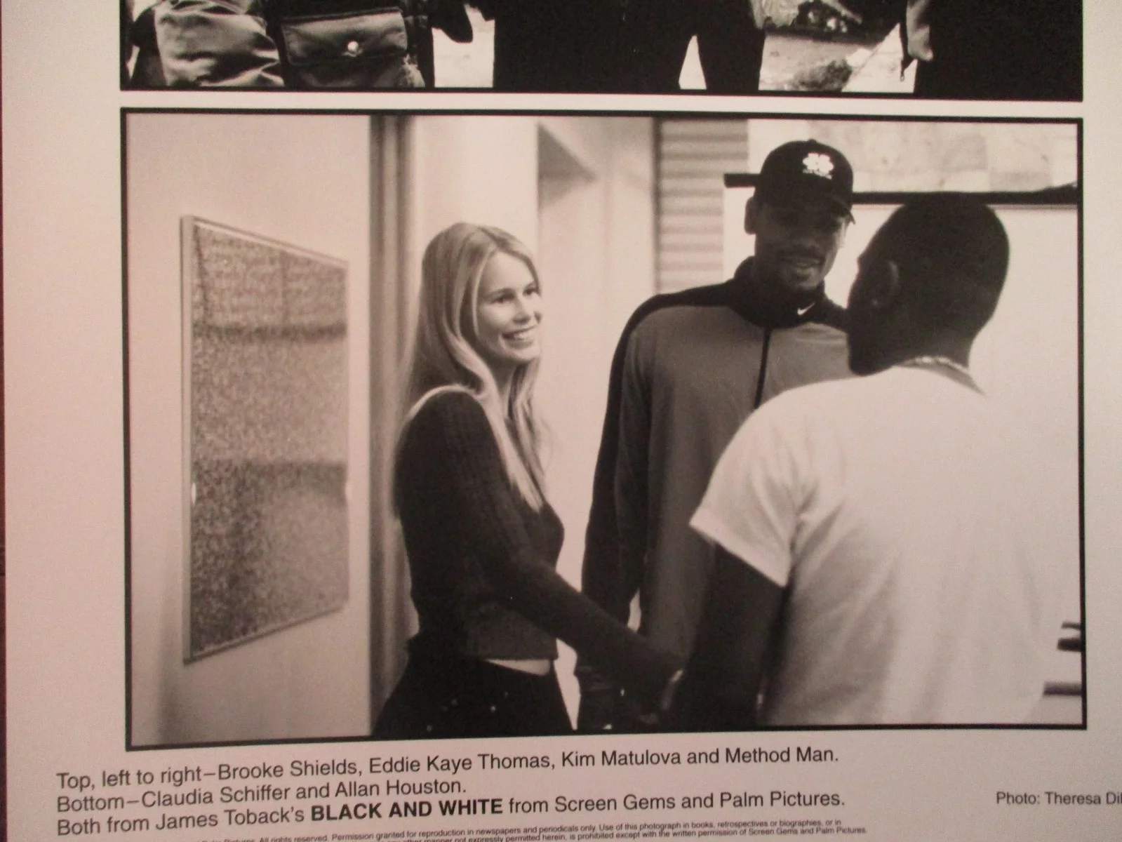 Claudia Schiffer/Method Man/Brooke Shields(BLACK AND WHITE)2000 8 x 10 B&W Photo, image 3