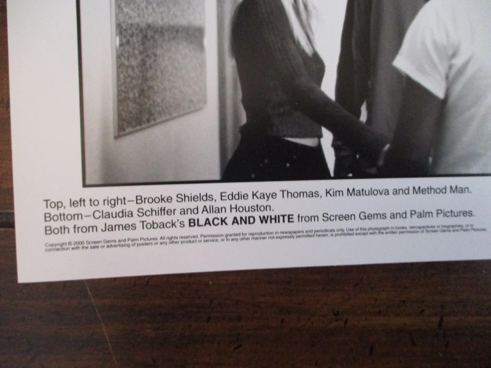 Claudia Schiffer/Method Man/Brooke Shields(BLACK AND WHITE)2000 8 x 10 B&W Photo, image 4