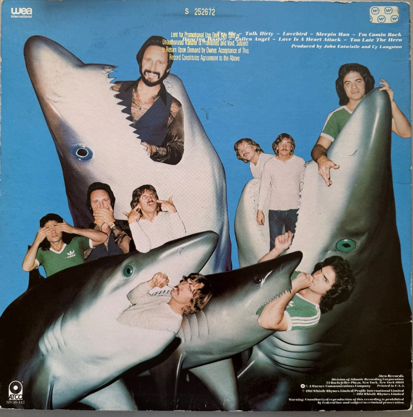 John Entwistle : Too Late The Hero signed LP autographed vinyl plus - The Who, image 2
