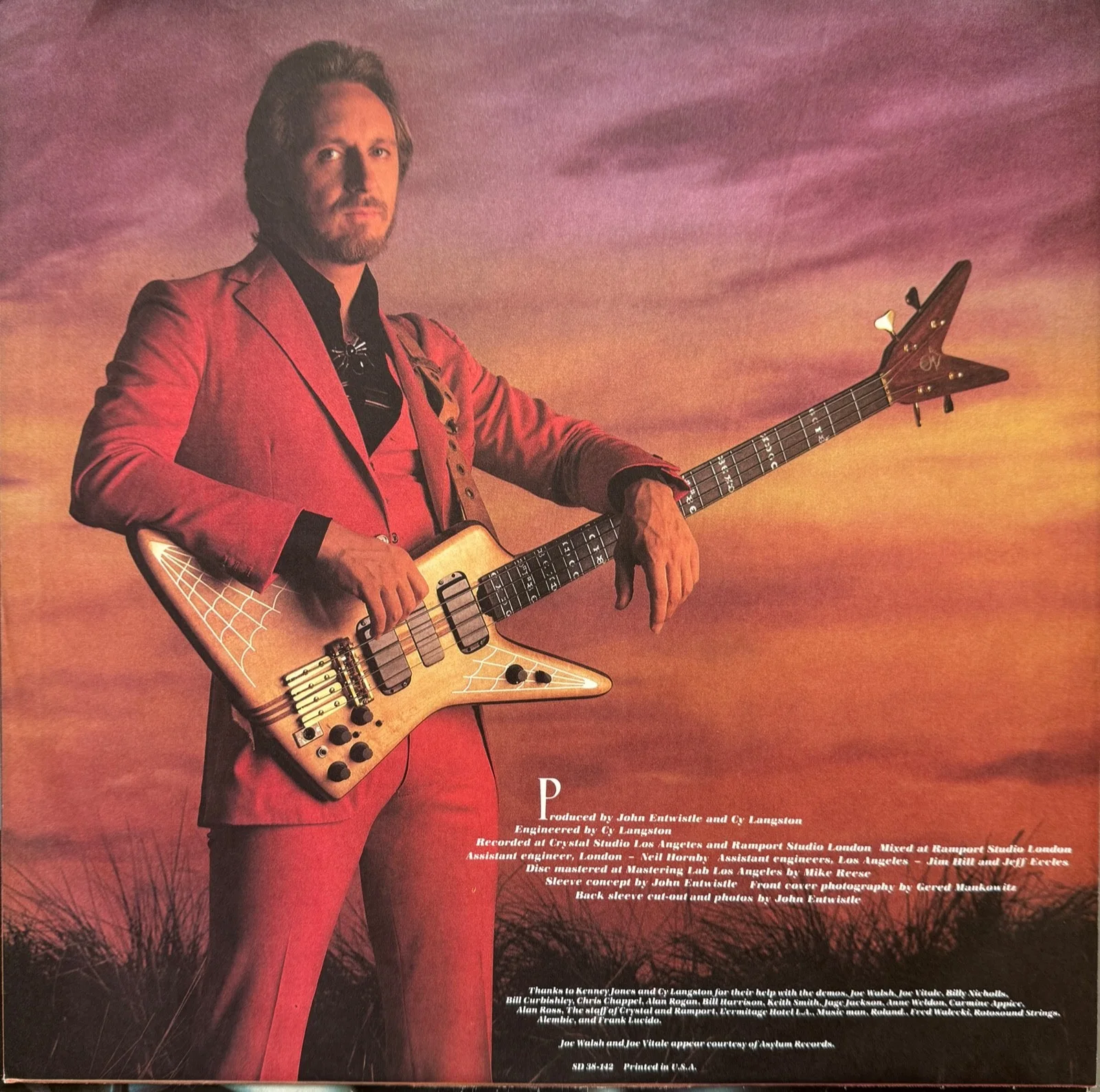 John Entwistle : Too Late The Hero signed LP autographed vinyl plus - The Who, image 3