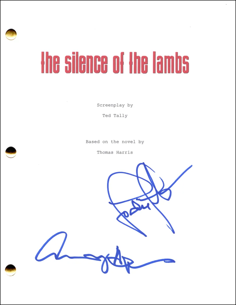 Jodie Foster, Anthony Hopkins — Anthony Hopkins & Jodie Foster Signed Autograph Silence of the Lambs Script JSA