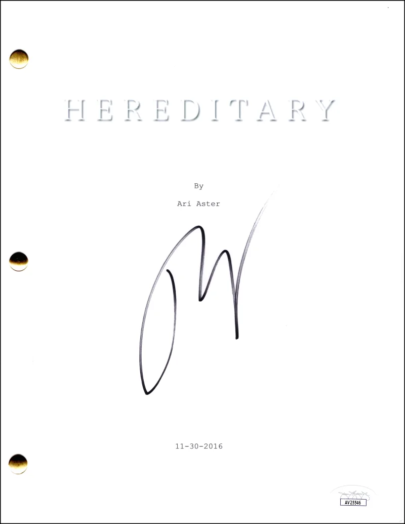 Ari Aster — Ari Aster Signed Autograph Hereditary Full Movie Script Screenplay w/ JSA COA