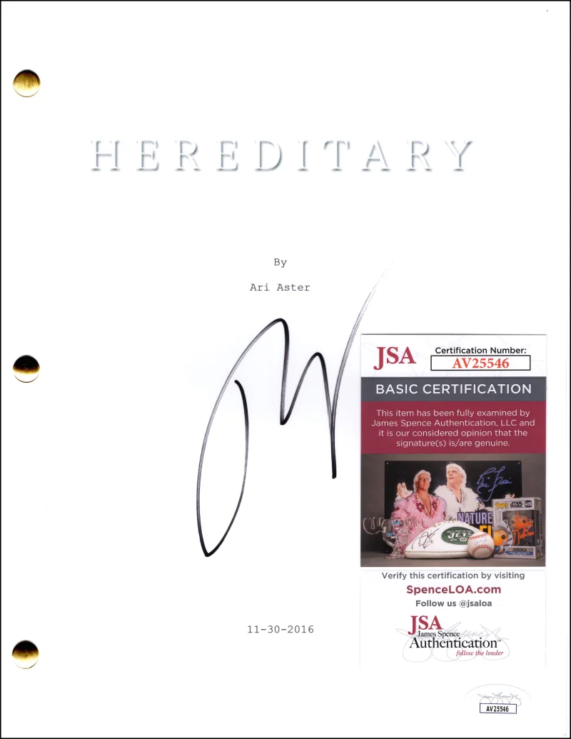 Ari Aster — Ari Aster Signed Autograph Hereditary Full Movie Script Screenplay w/ JSA COA, image 2
