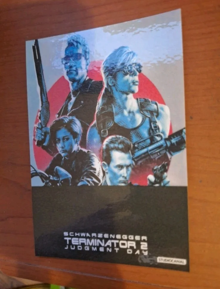 1991 Terminator 2 Judgement Day Arnold Schwarzenegger Movie Promotional Postcard, image 2