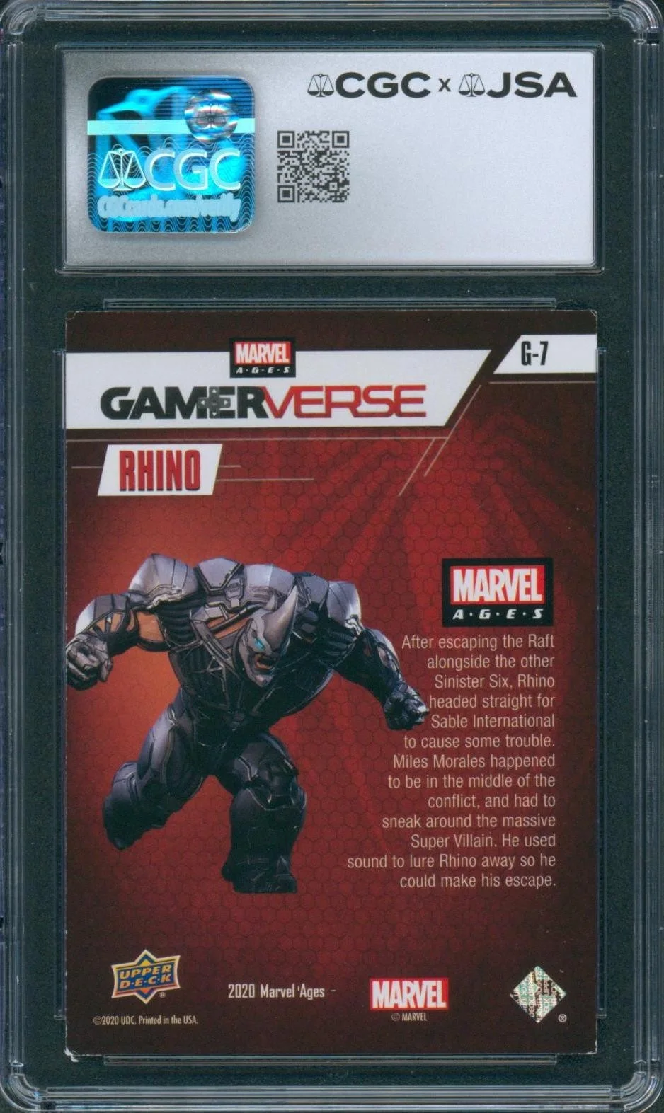 Fred Tatasciore — Fred Tatasciore Signed Spider-Man Marvel Ages UD Rhino Card CGC x JSA SLAB, изображение 2