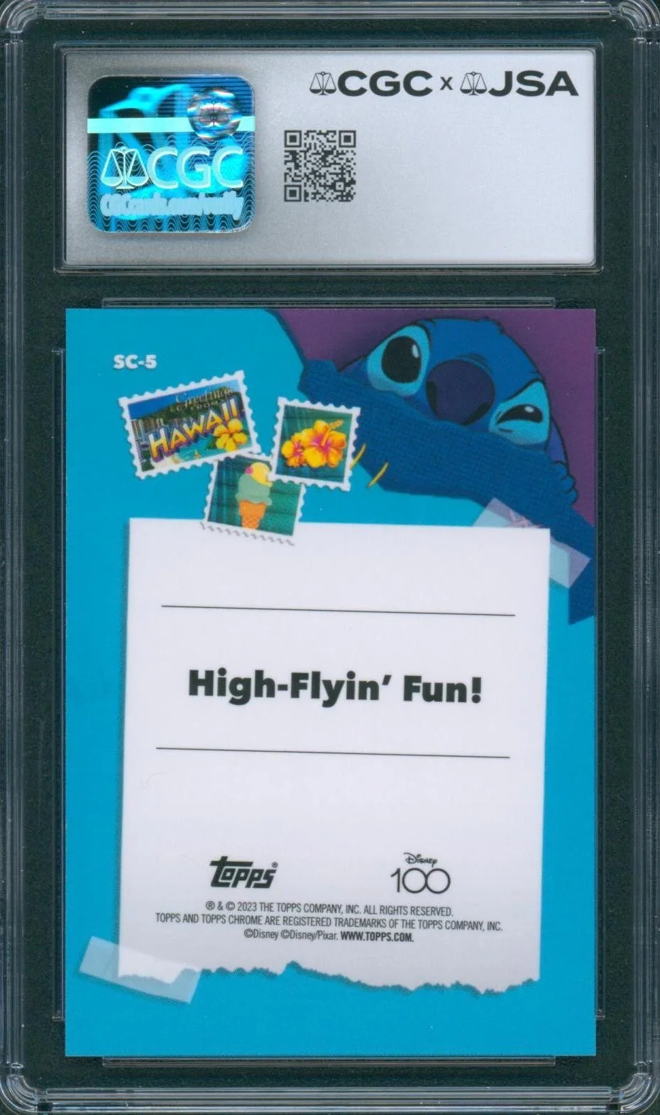 Chris Sanders — Chris Sanders Signed Stitch Card Mint 10 Disney 100 Topps Chrome CGC x JSA SLAB, image 2