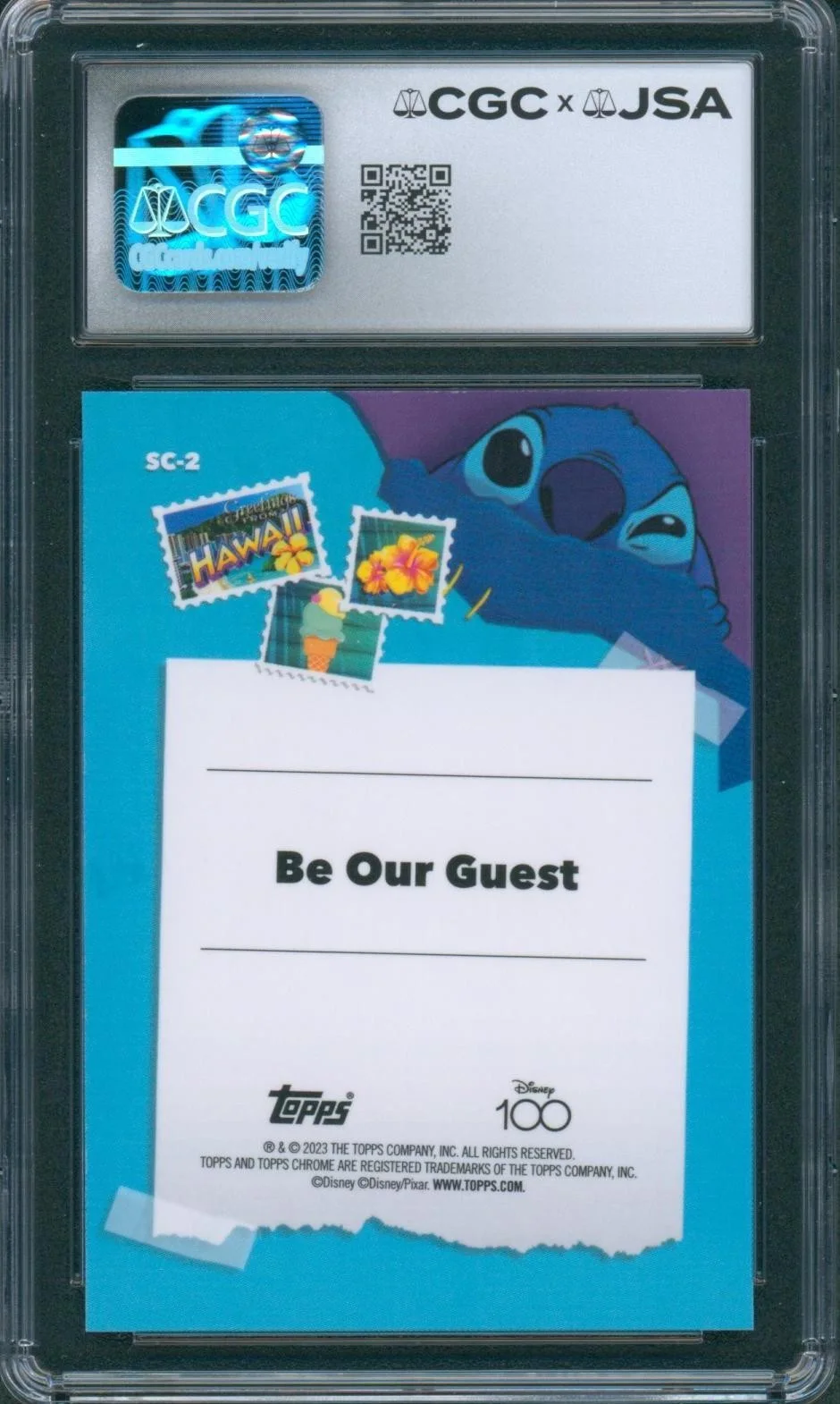 Chris Sanders — Chris Sanders Signed Stitch Card Mint 10 Disney 100 Topps Chrome CGC x JSA SLAB, image 2