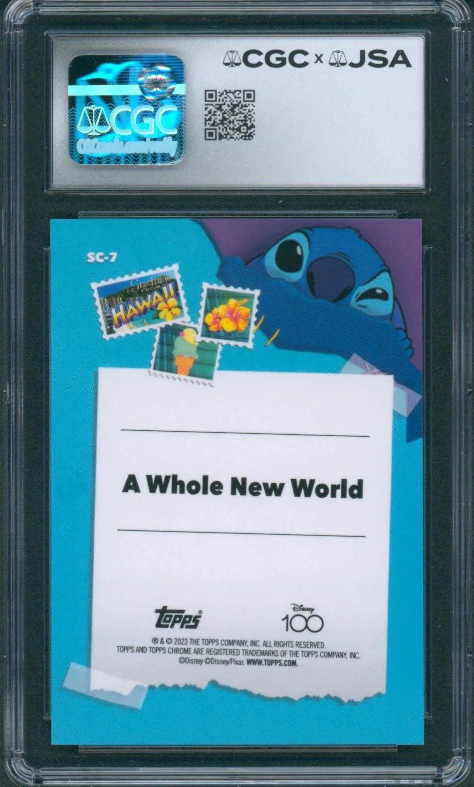 Chris Sanders — Chris Sanders Signed Stitch Card Mint 9 Disney 100 Topps Chrome CGC x JSA SLAB, image 2