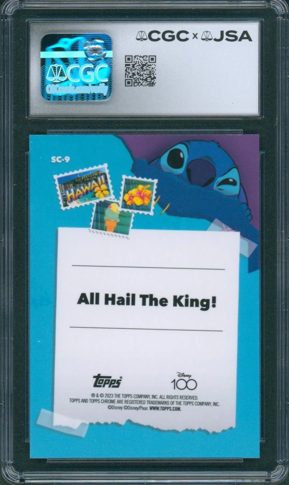 Chris Sanders — Chris Sanders Signed Stitch Card Mint 10 Disney 100 Topps Chrome CGC x JSA SLAB, image 2