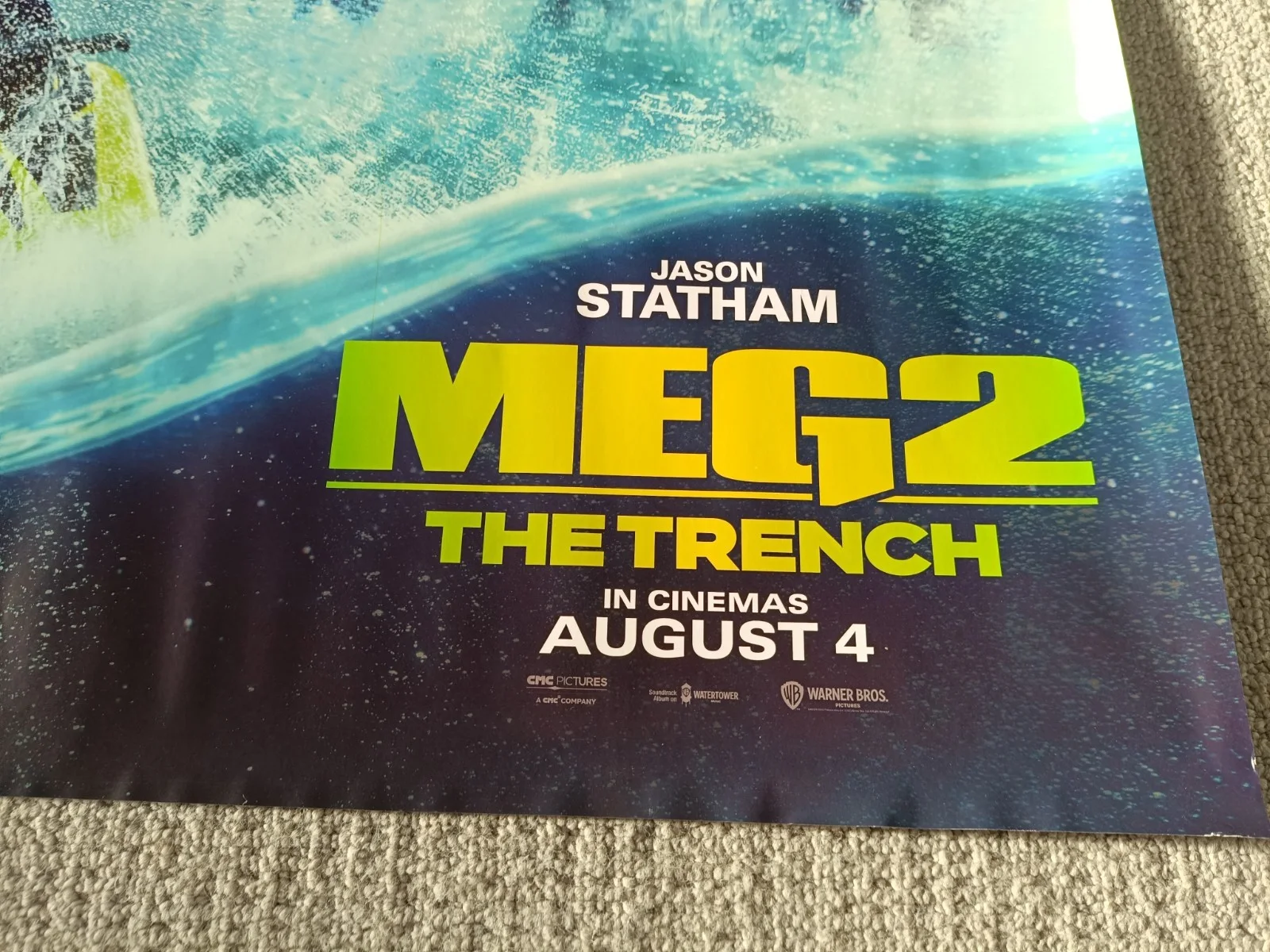 MEG 2: THE TRENCH (2023) Original Quad Movie Poster (teaser) Jason Statham, изображение 2