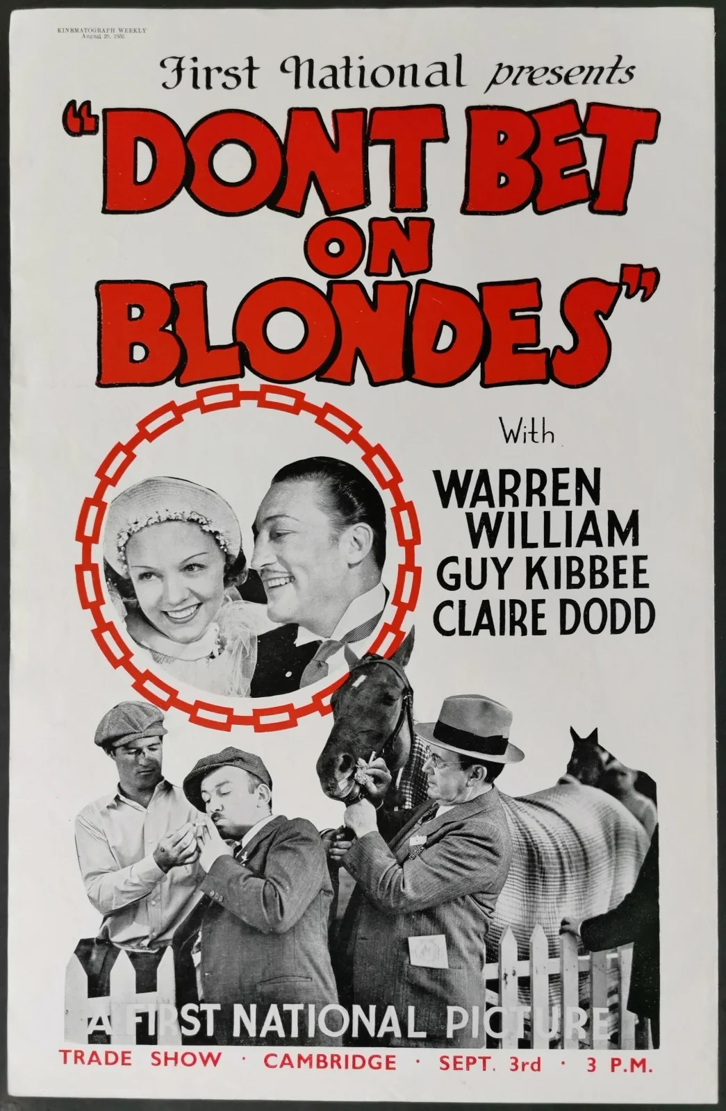 RAINBOW’S END 1935 Hoot Gibson DON’T BET ON BLONDES Warren William TRADE ADVERT, изображение 2