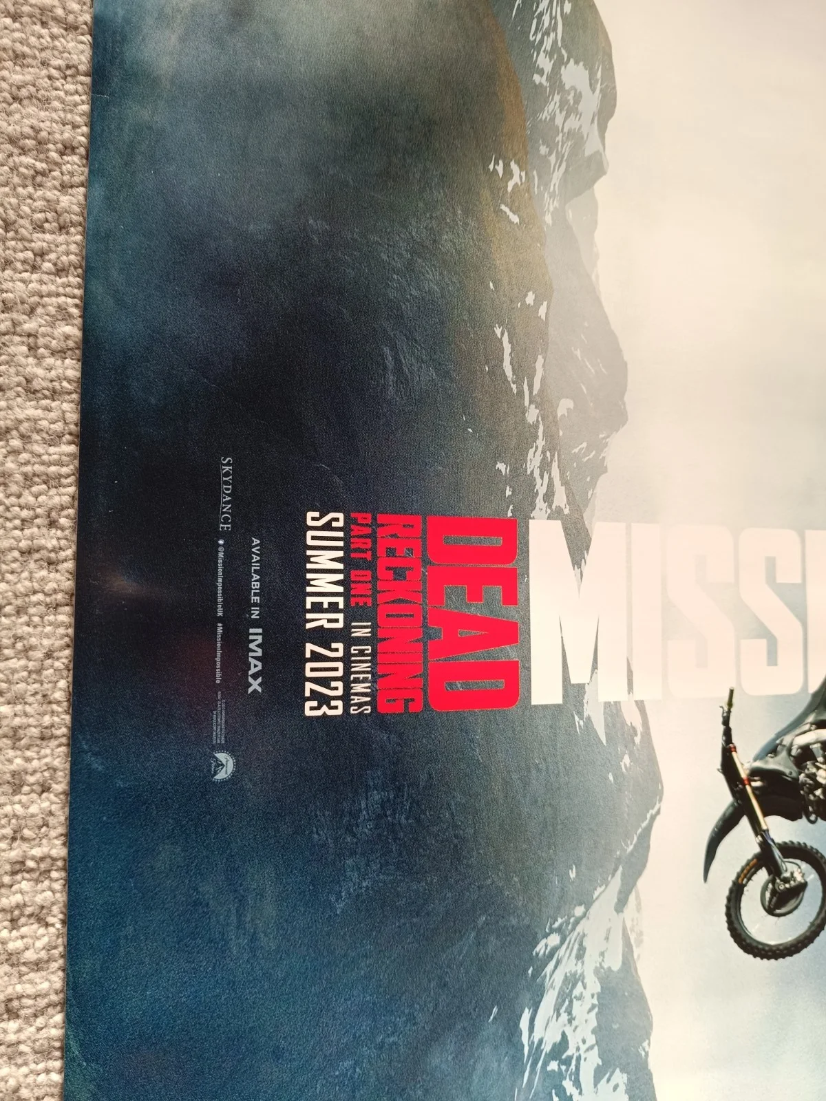 Mission Impossible: Dead Reckoning Official Quad Cinema Poster UK, image 2