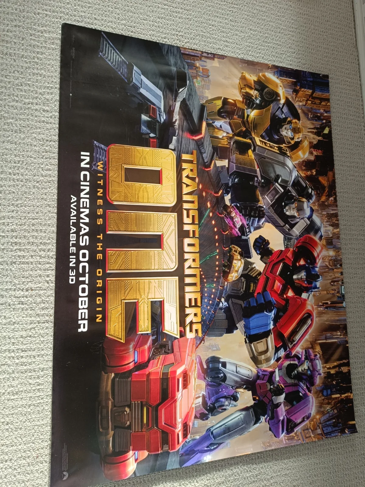 Transformers One Original Double Sided 2024 Quad Poster Chris Hemsworth, изображение 2