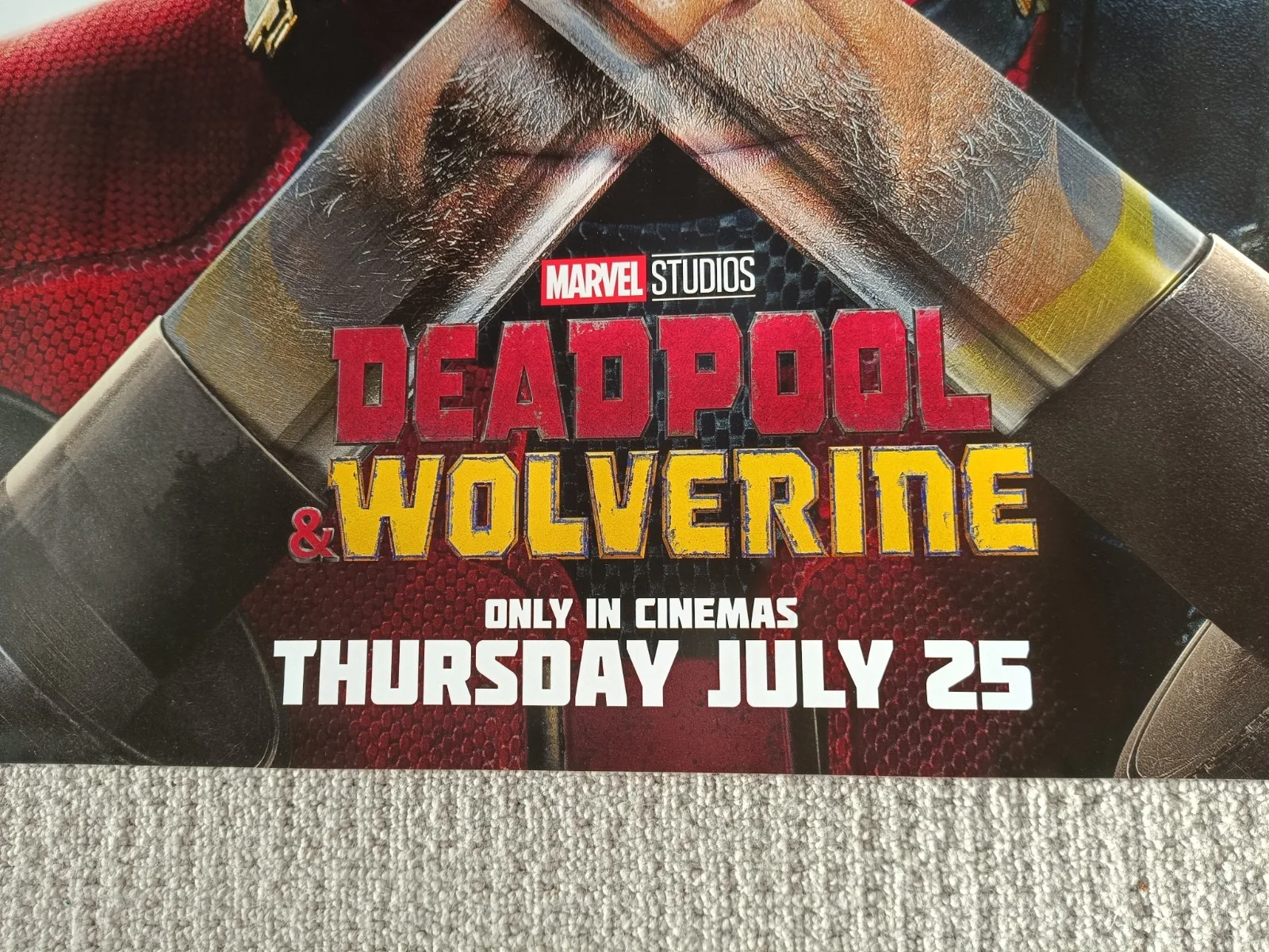 Deadpool & Wolverine Original UK Cinema Quad Poster 2024 Marvel 30x40", изображение 3