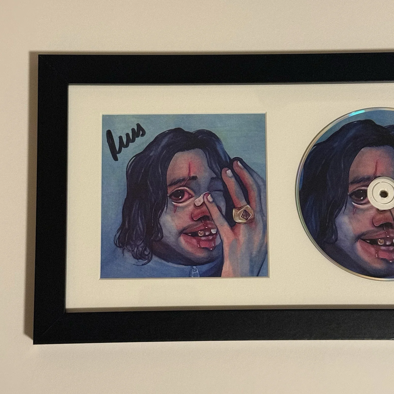 RUSS RAPPER SIGNED FRAMED SANTIAGO CD WITH JSA COA, image 2