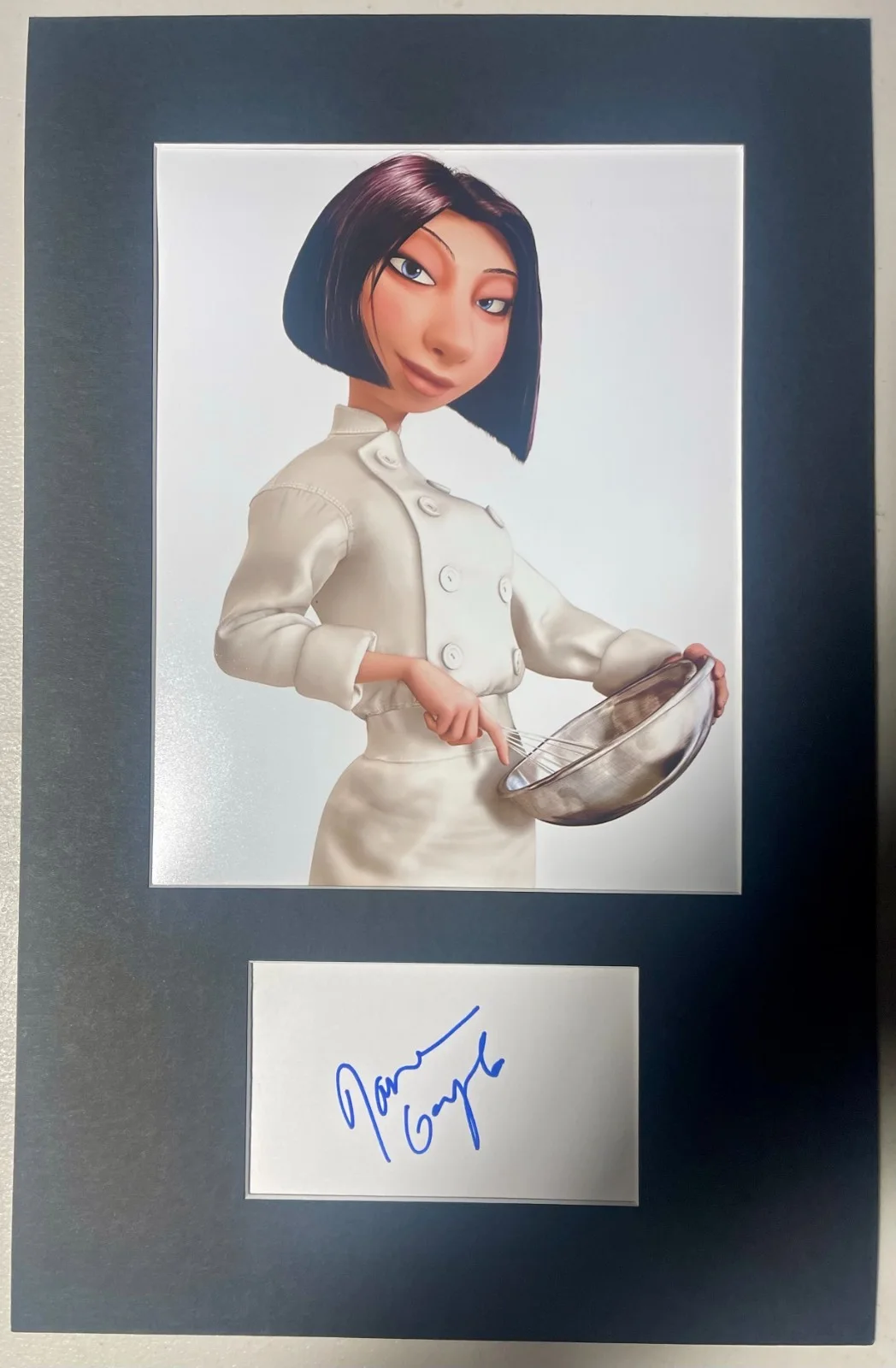 JANEANE GAROFALO — Janeane Garofalo Ratatouille matted signed index card with photo 11x17 #1