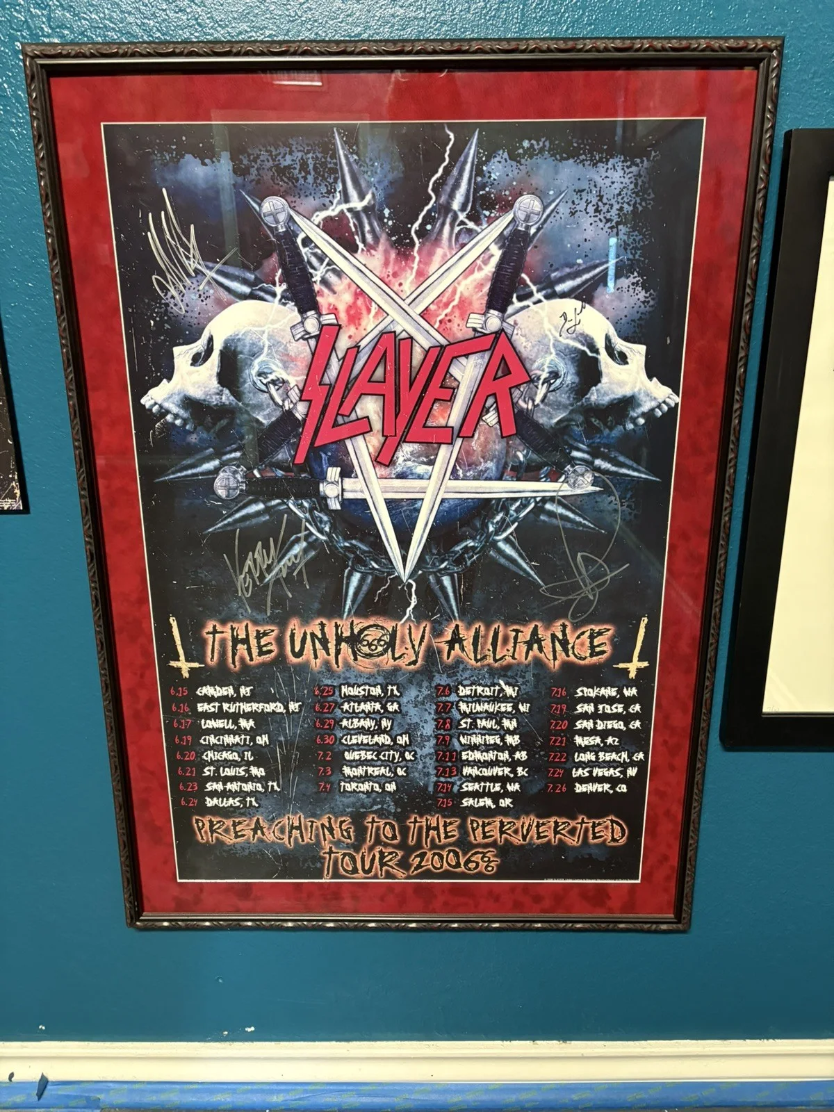 Fully Signed Slayer Poster The Unholy Alliance, image 2