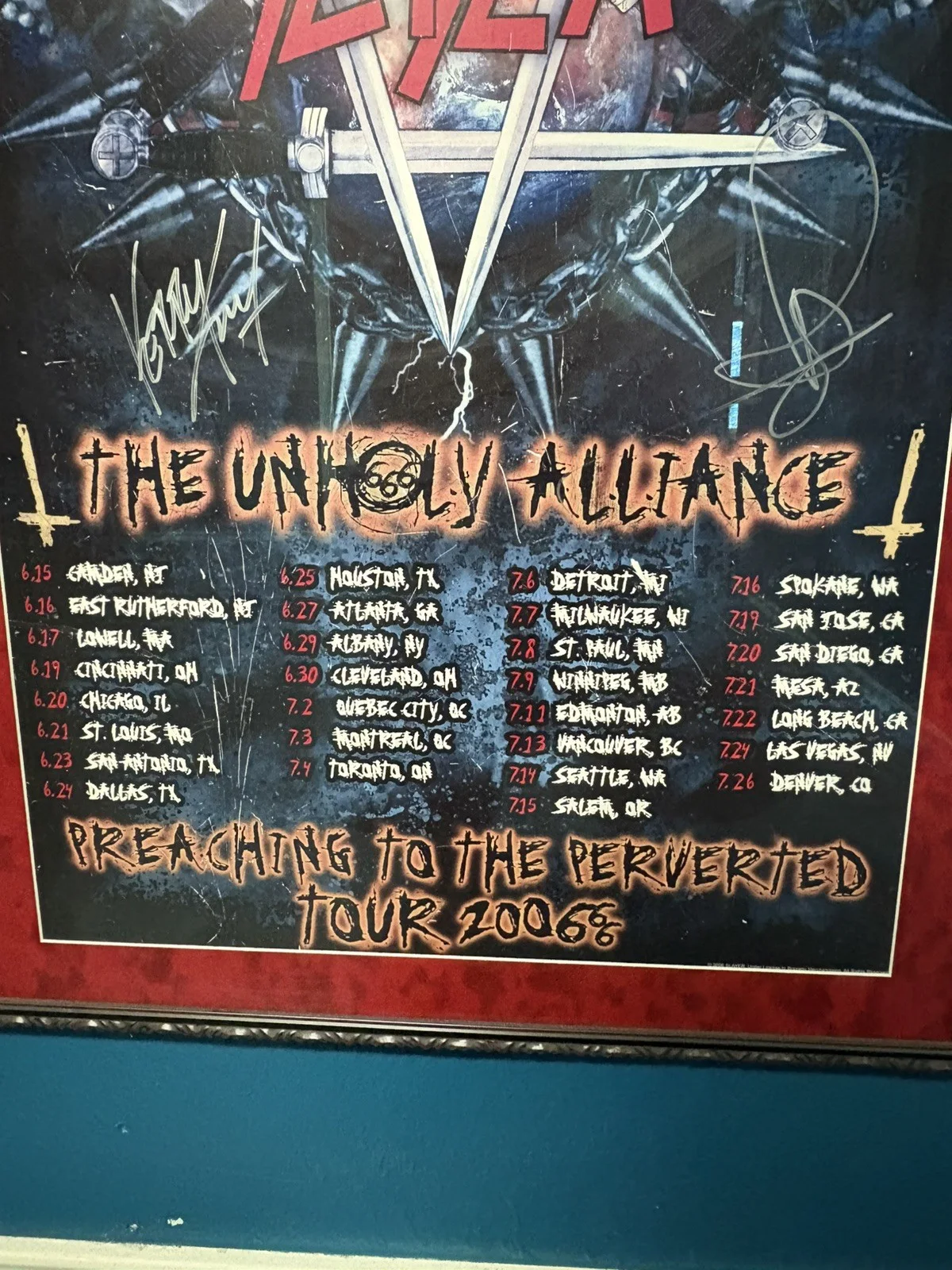 Fully Signed Slayer Poster The Unholy Alliance, image 5