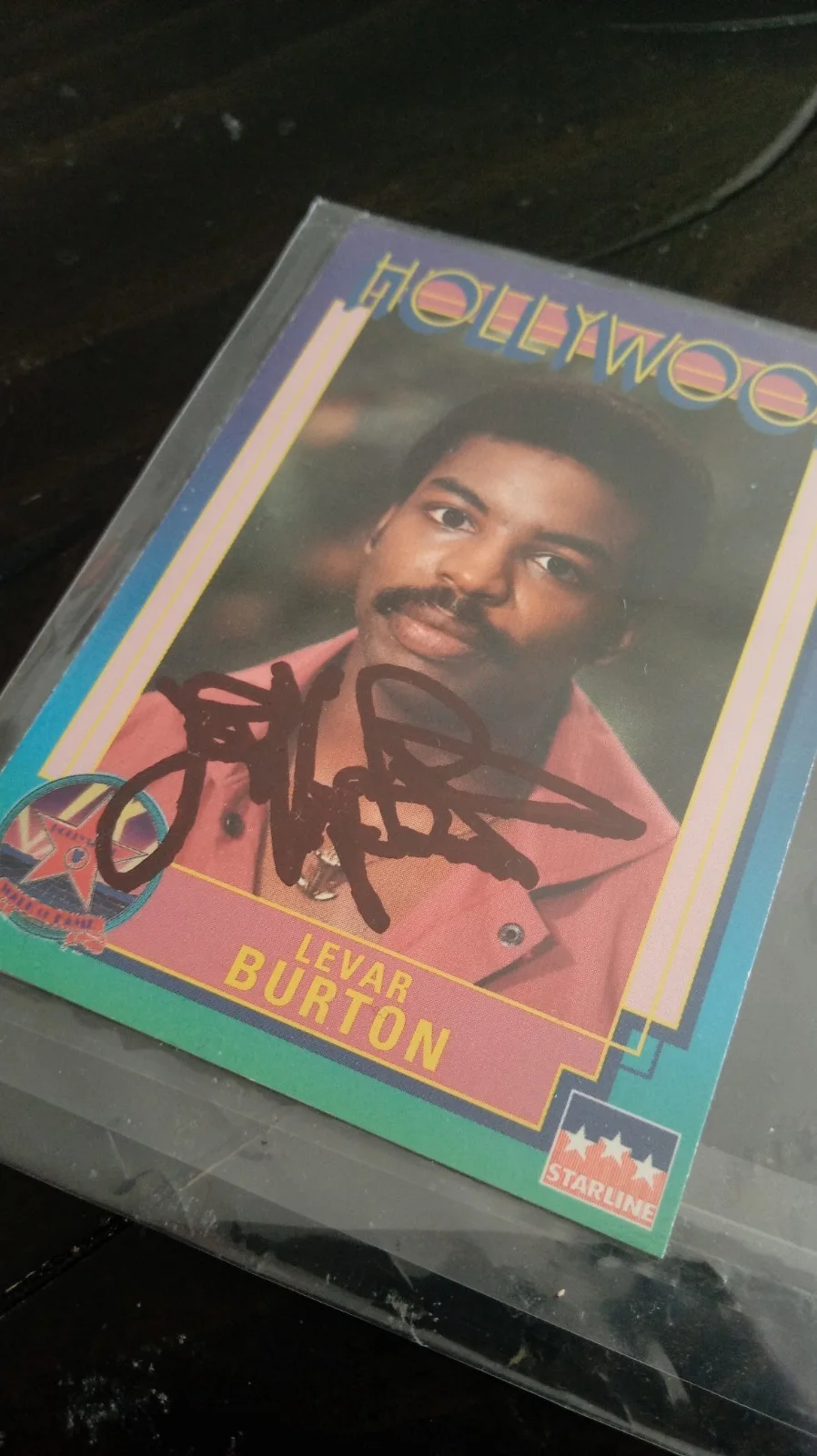 Levar Burton — SIGNED Levar Burton AUTOGRAPHED Hollywood WALK OF FAME Rare Card READING RAINBOW
