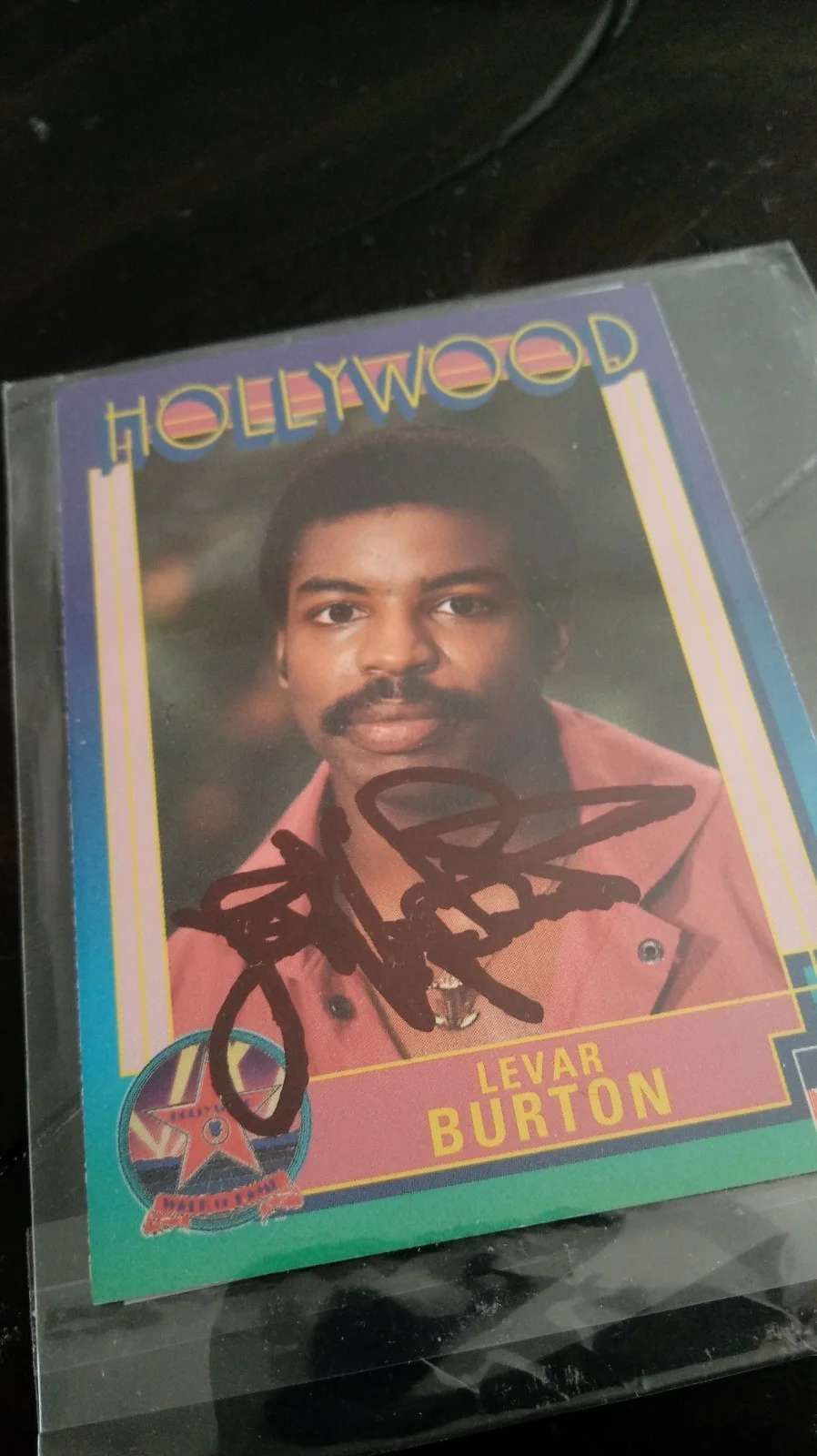 Levar Burton — SIGNED Levar Burton AUTOGRAPHED Hollywood WALK OF FAME Rare Card READING RAINBOW, изображение 2