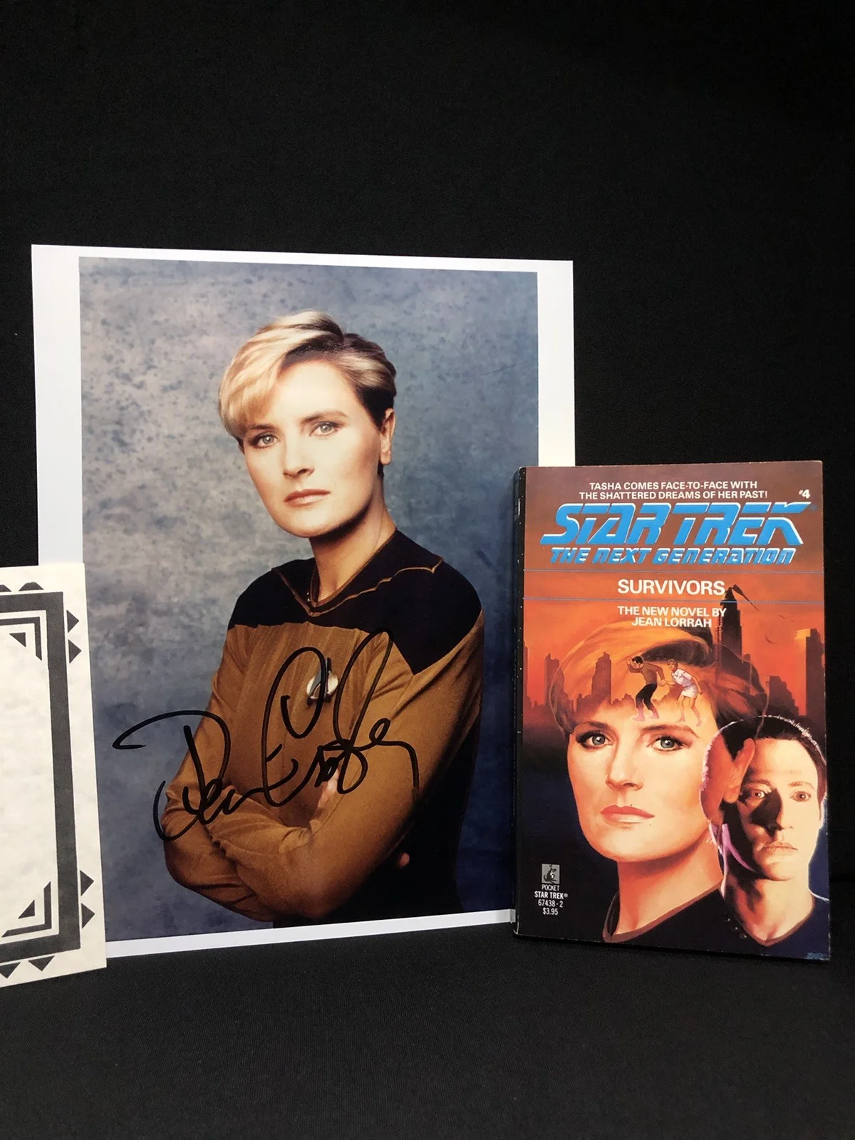Denise Crosby — Signed Denise Crosby “Tasha Yar” Star Trek 8x10 Photo w/COA Signed TNG Book Lot