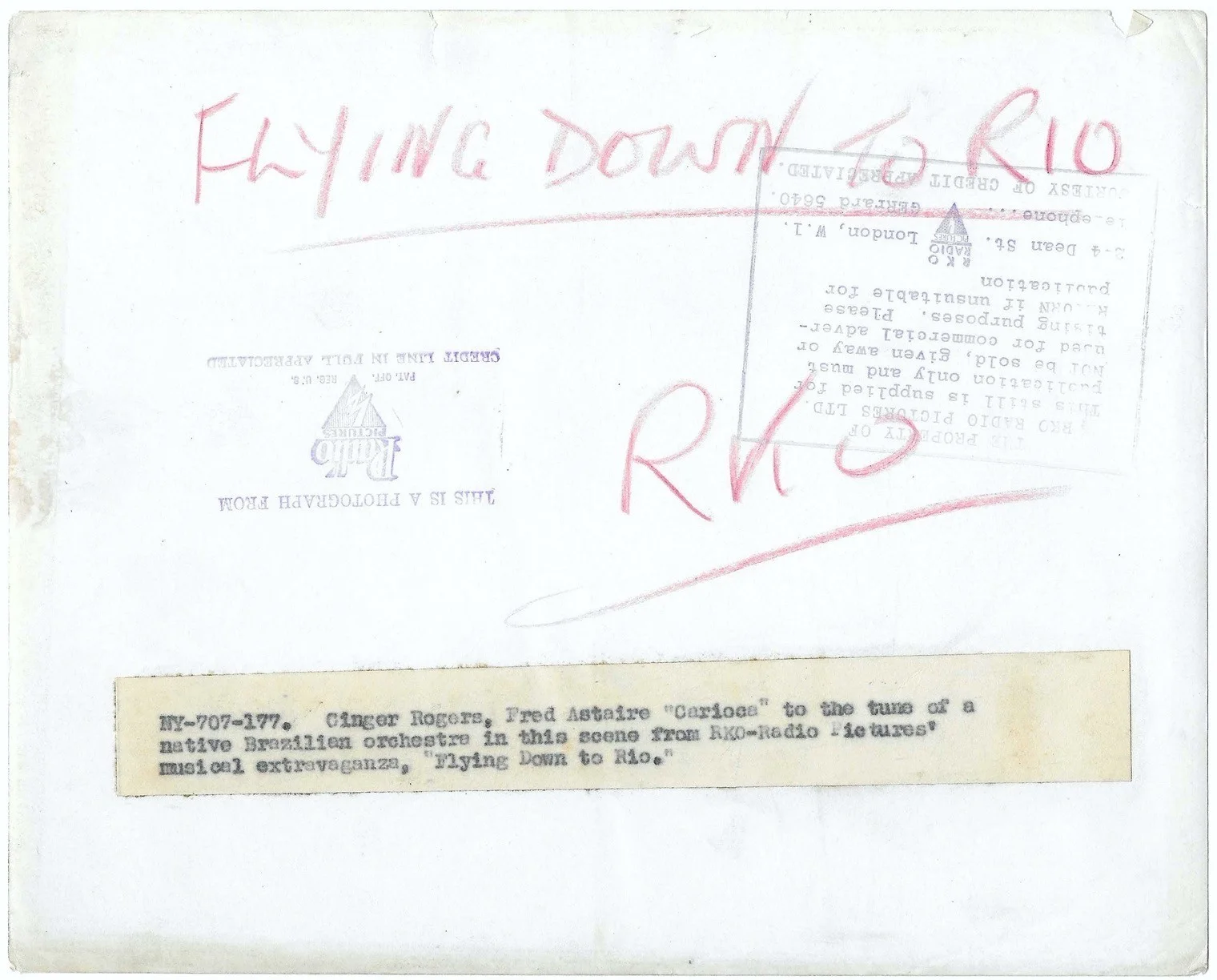 Flying Down to Rio 1 ORIGINAL Press Studio Still Fred Astaire Ginger Rogers 1933, image 2