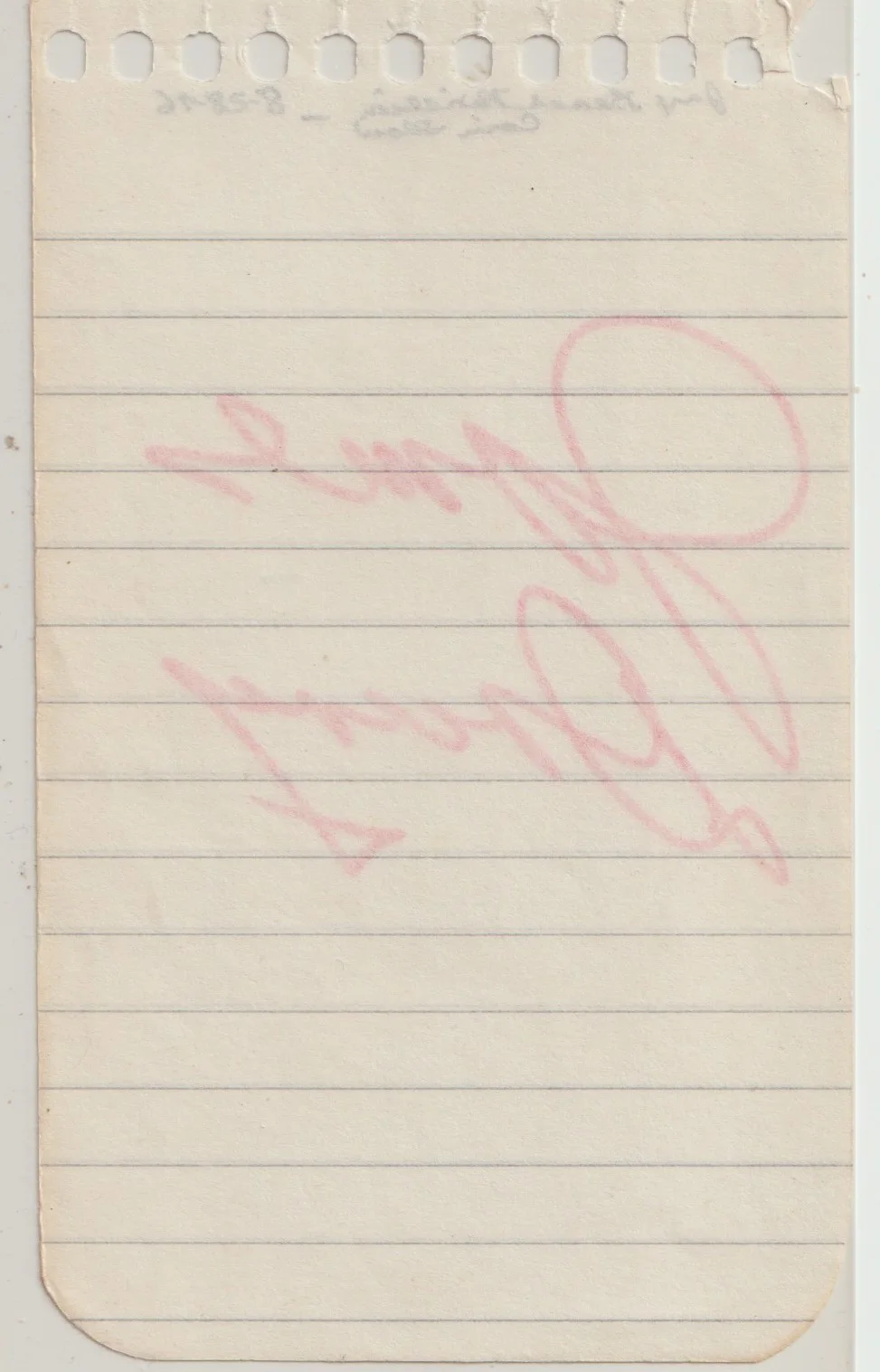 JAMES DRUNY — JAMES DRUNY (THE VIRGINIAN) AUTOGRAPH 3 x 5 SHEET, image 2