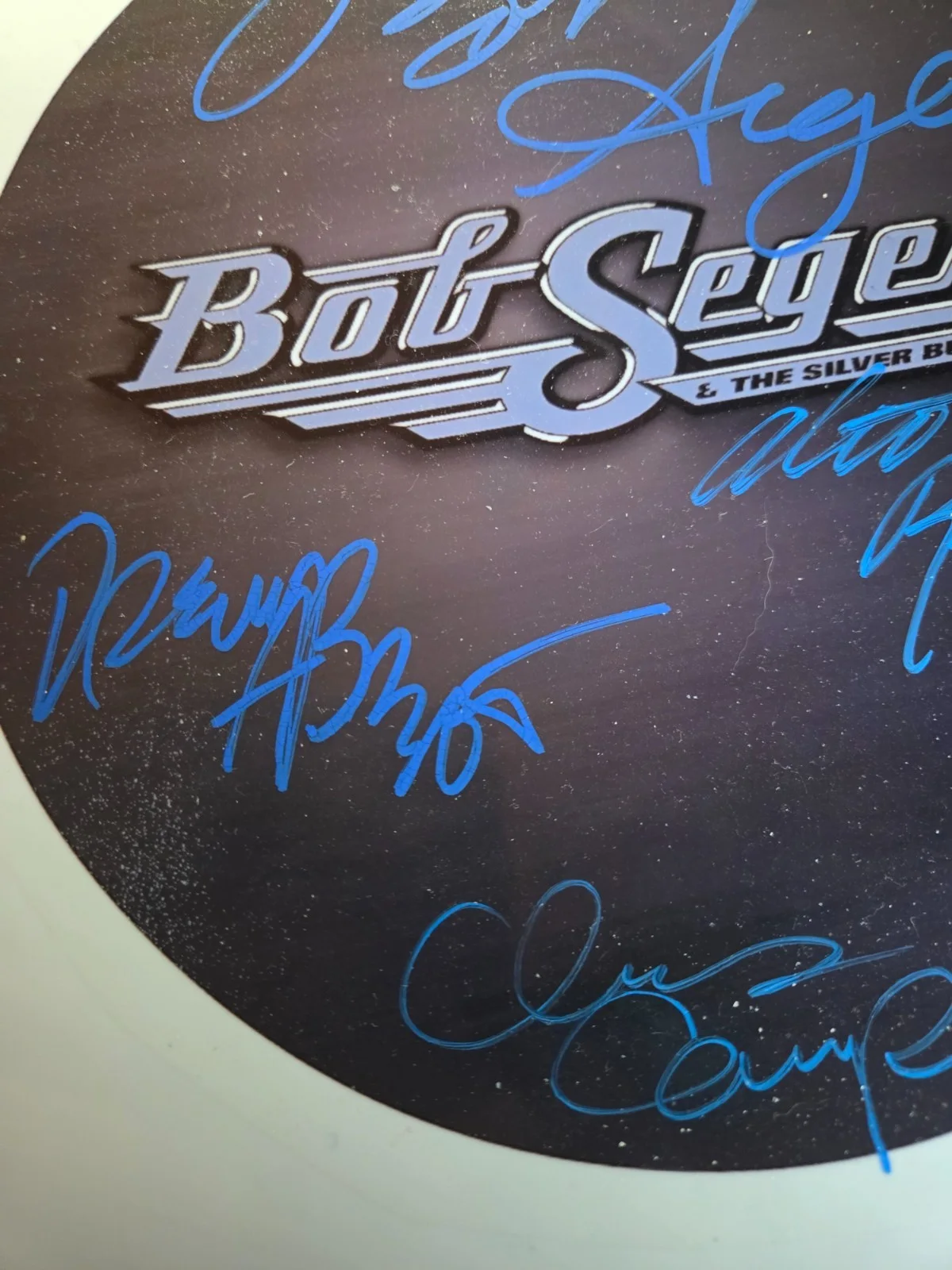 BOB SEGER +4 & the silver bullet band SIGNED auto 12" DRUM HEAD coa ACA /HOLO, image 3