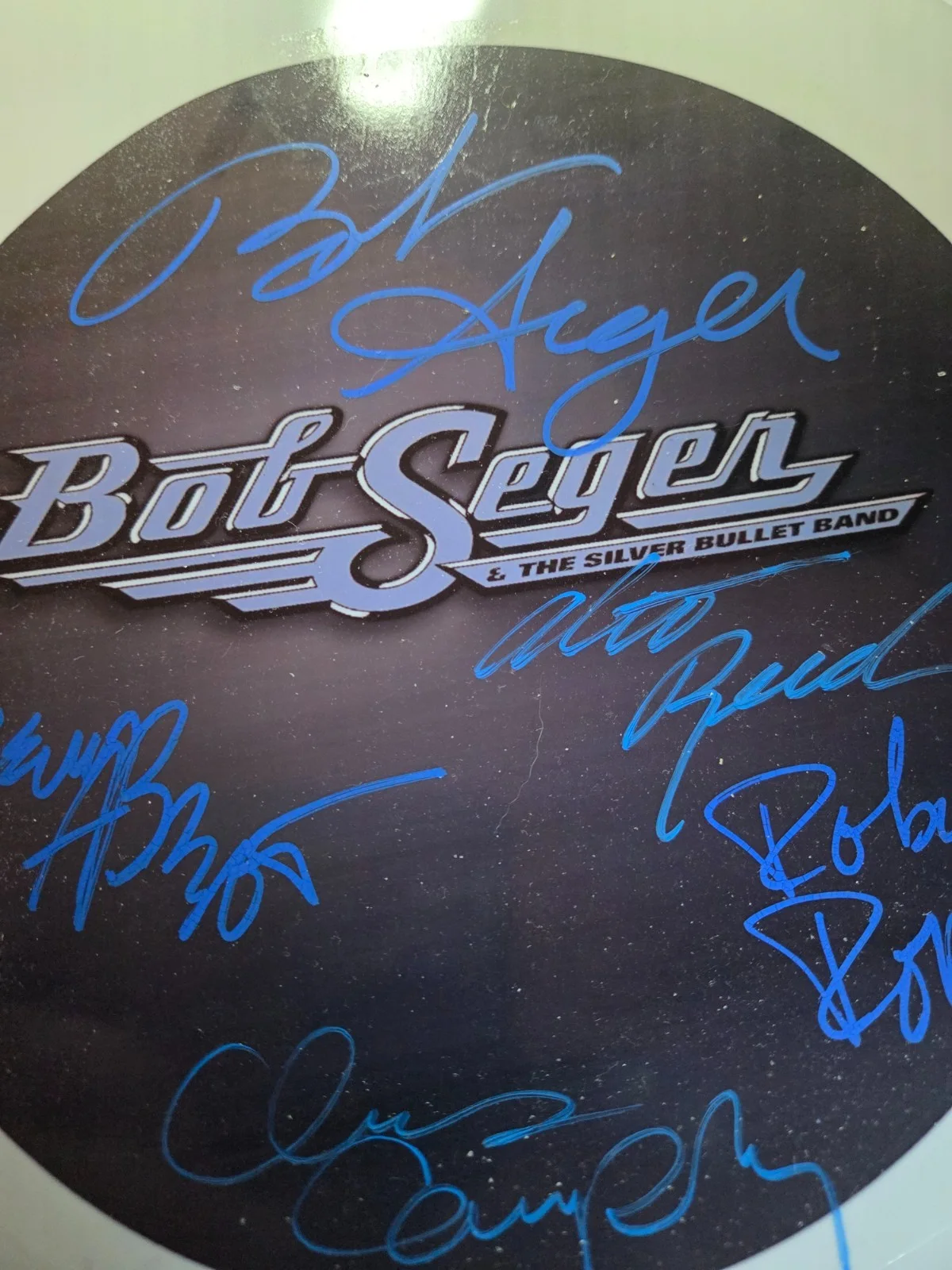BOB SEGER +4 & the silver bullet band SIGNED auto 12" DRUM HEAD coa ACA /HOLO, image 5