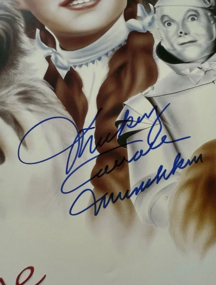 Donna Stewart-Hardway, Mickey Carroll, Jerry Maren, Karl Slover — Wizard of Oz Stewart, Maren, Slover & Carroll Signed Auto 24x15 Poster JSA COA, изображение 5