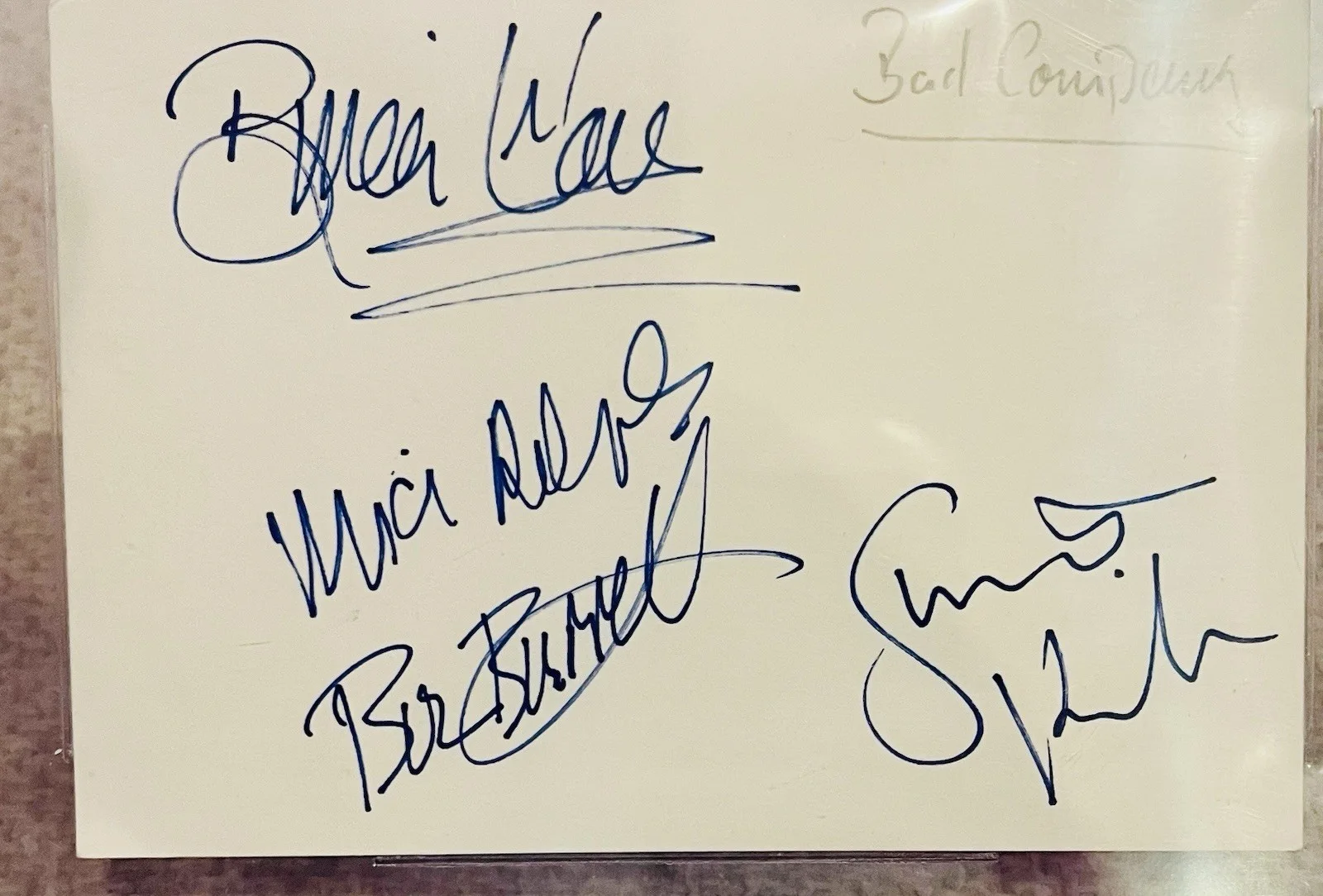 Bad Company Band Signed By All 4 Members Simon Kirke Beckett Gem Nice Autographs, image 2