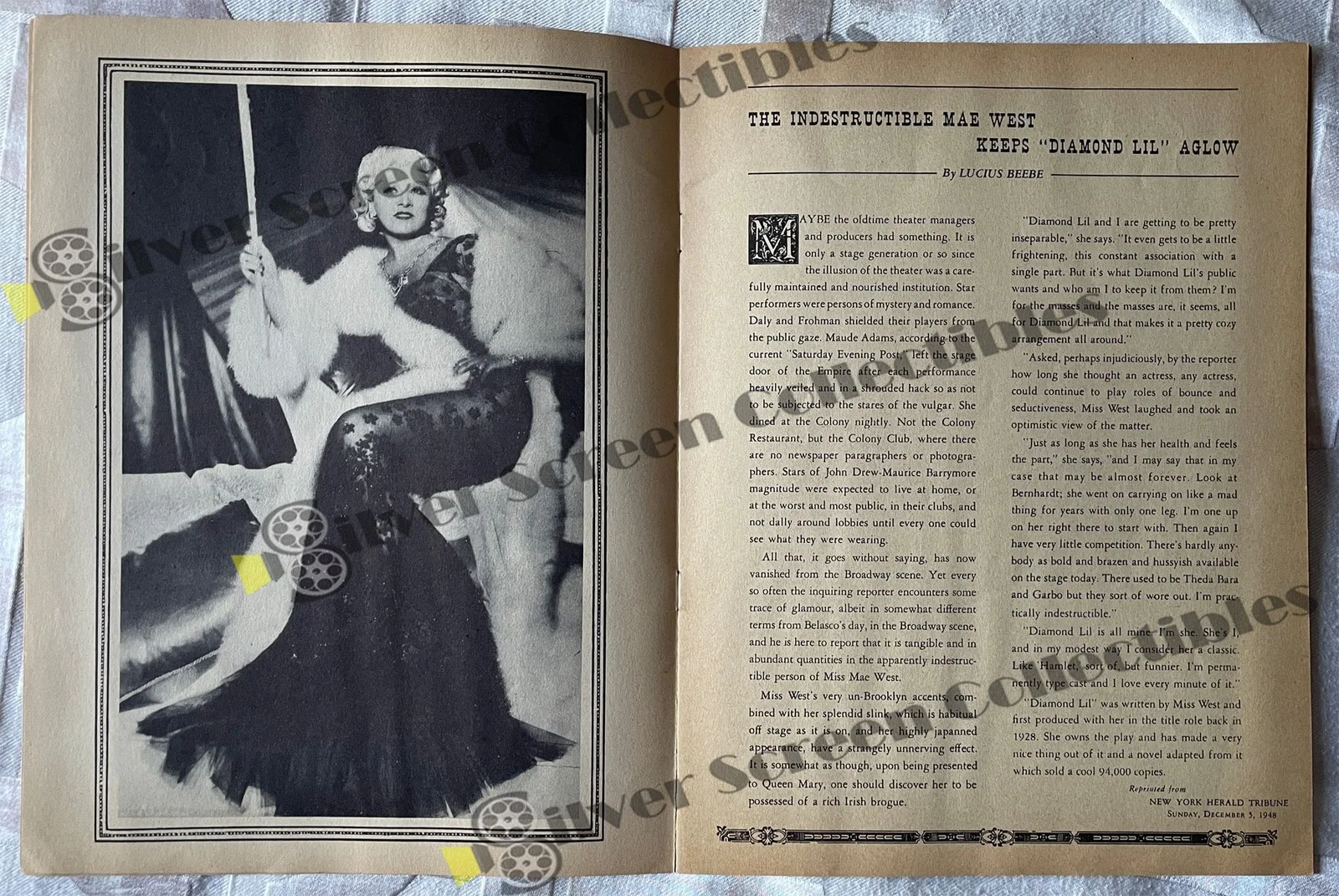 Mae West - Diamond Lil (1949) - Signed -, image 4
