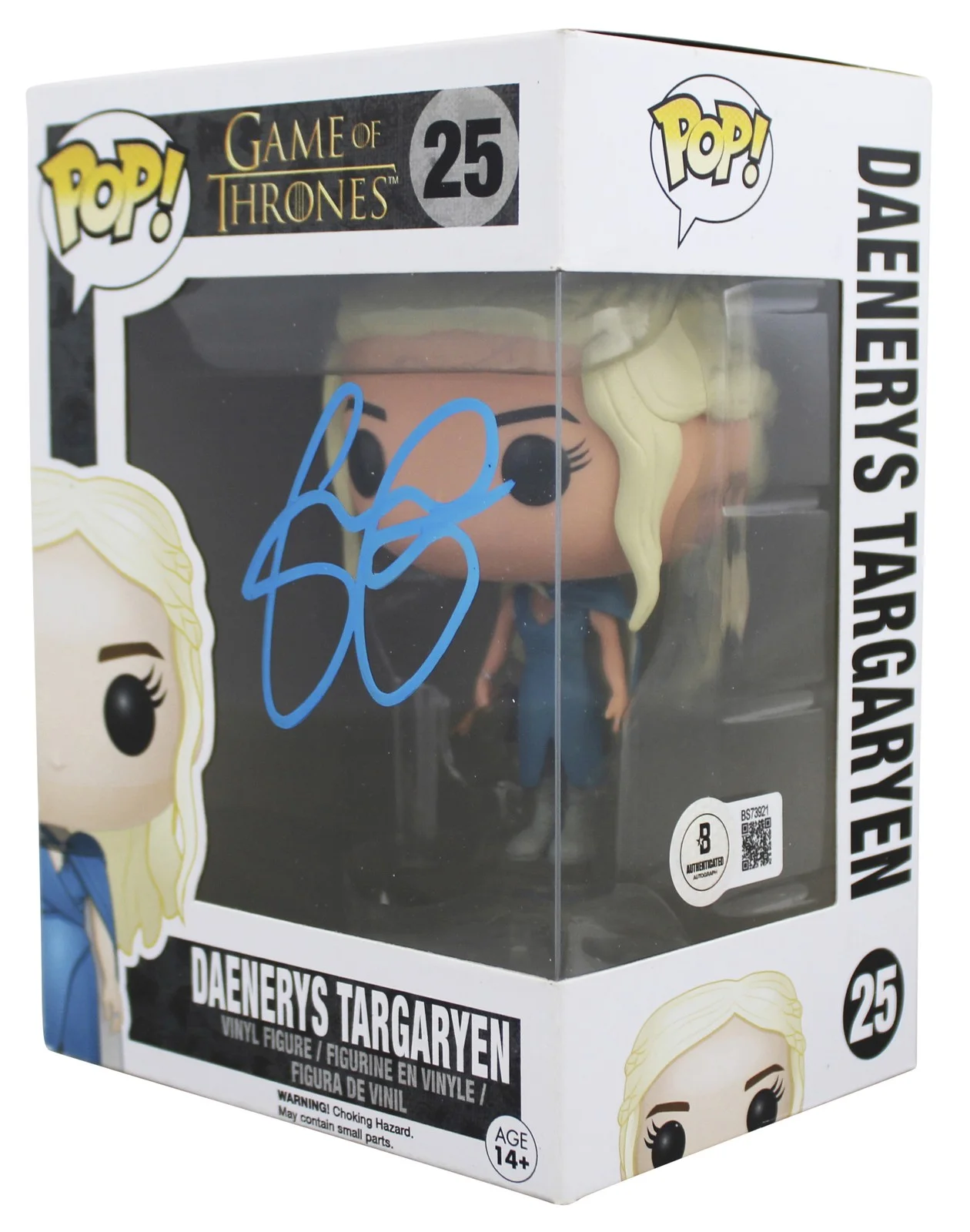 Emilia Clarke — Emilia Clarke Game of Thrones Signed Daenerys #25 Funko Pop Figure BAS #BS73921, image 2