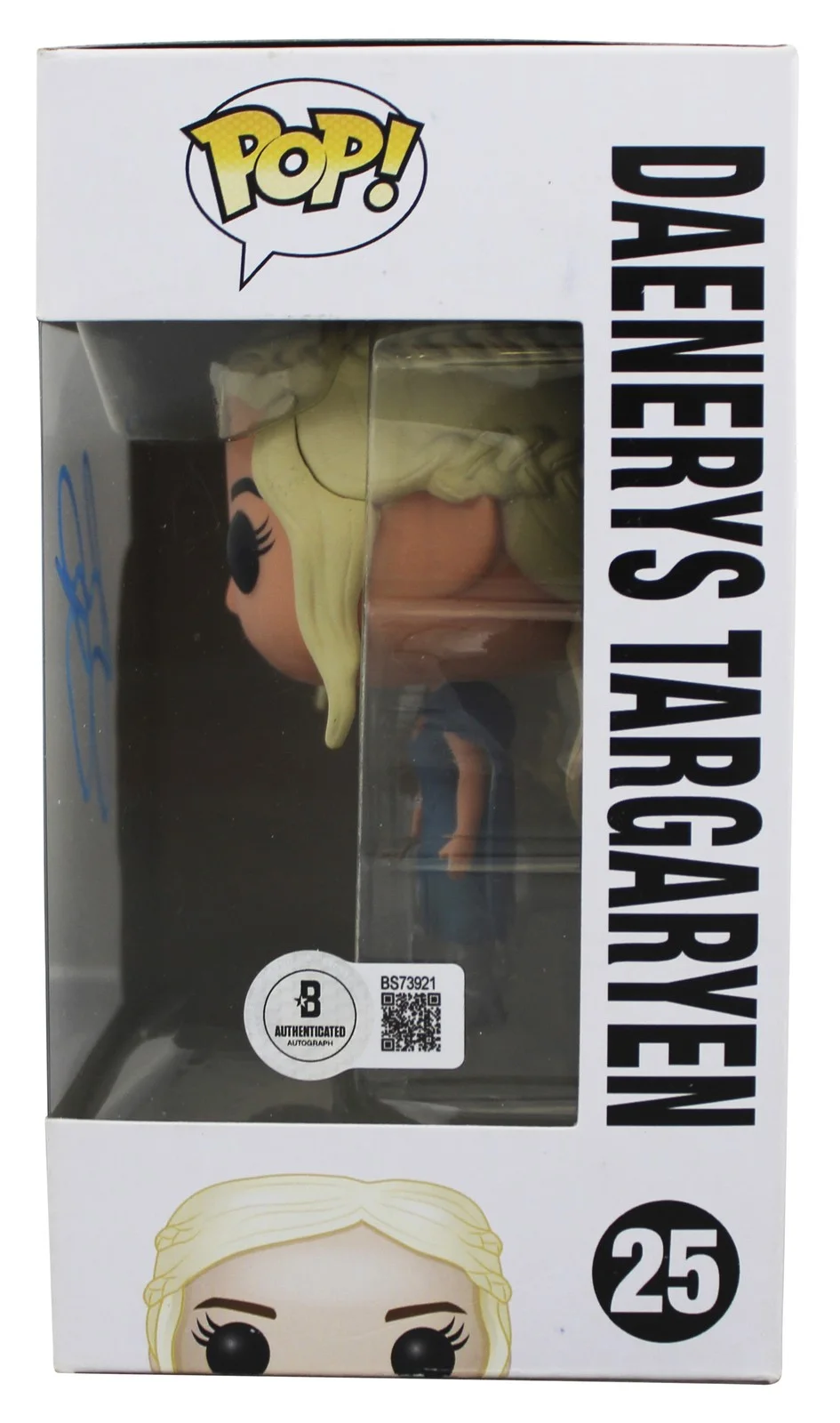 Emilia Clarke — Emilia Clarke Game of Thrones Signed Daenerys #25 Funko Pop Figure BAS #BS73921, image 3