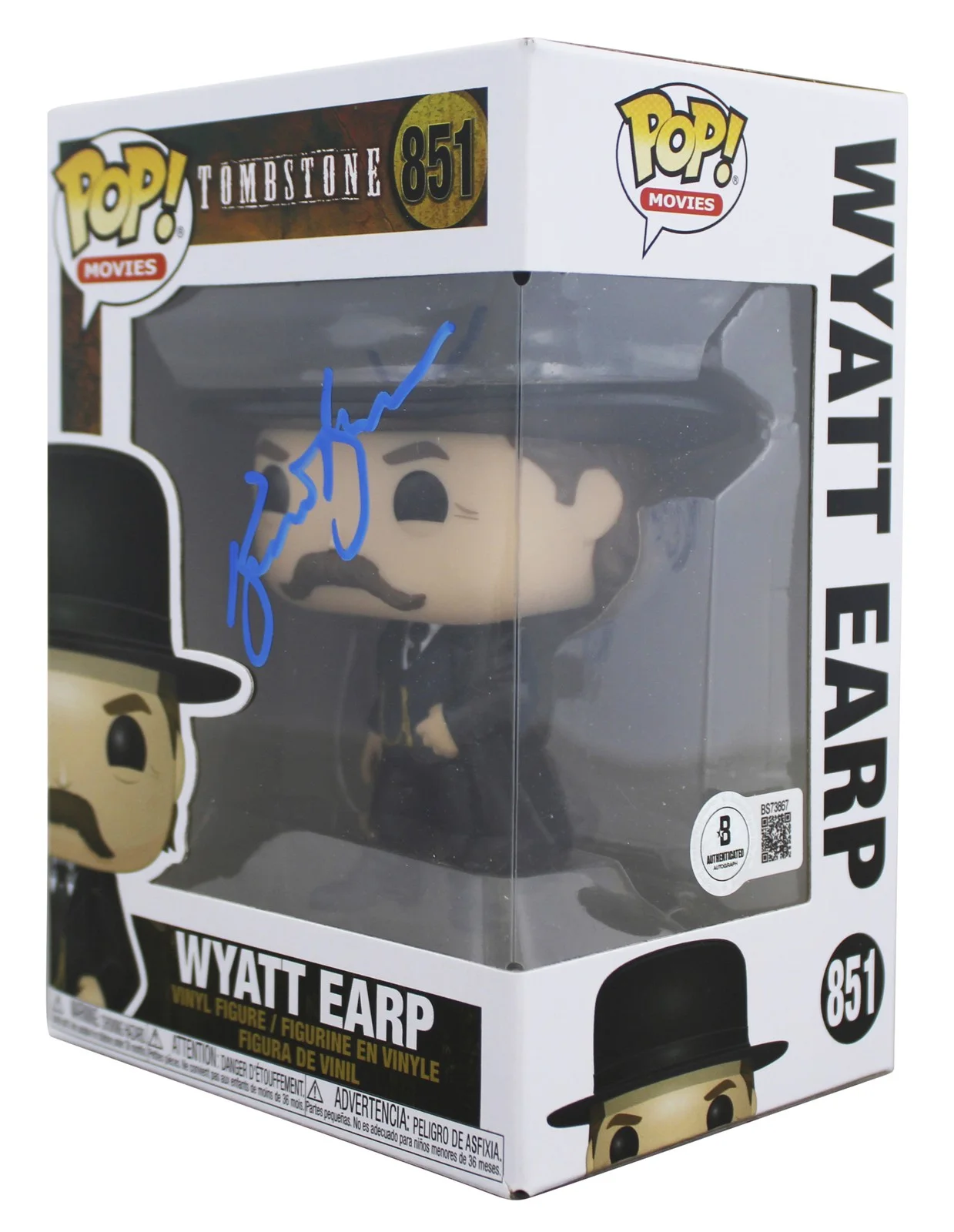 Kurt Russell — Kurt Russell Tombstone Signed Wyatt Earp #851 Funko Pop Figure BAS #BS73867, image 2