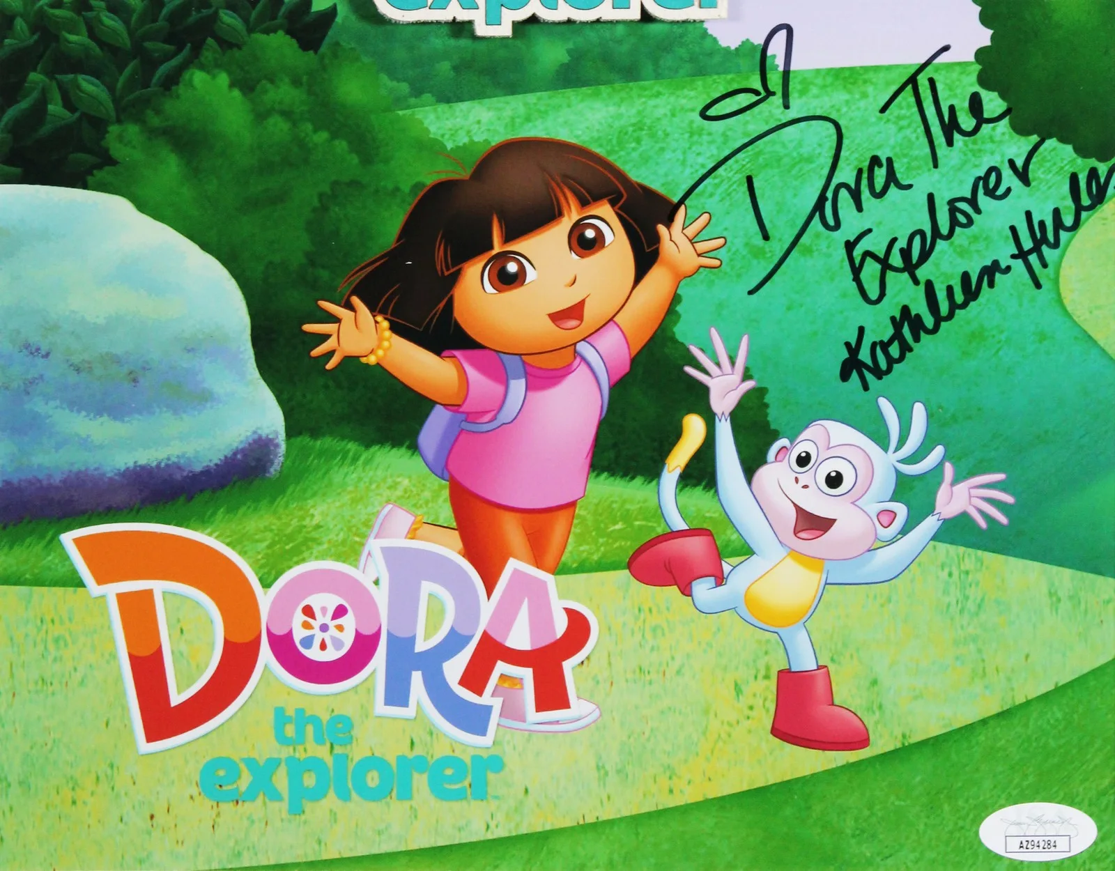 Kathleen Herles — Kathleen Herles Dora The Explorer Authentic Signed Framed Display JSA #AZ94284, image 2