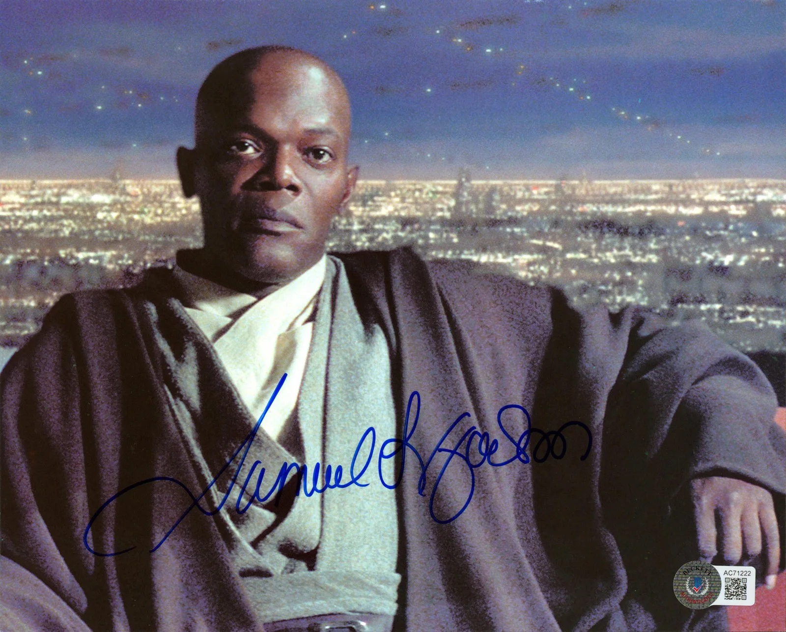 Samuel L. Jackson — Samuel L. Jackson Star Wars Authentic Signed 8x10 Framed Photo BAS #AC71222, image 2