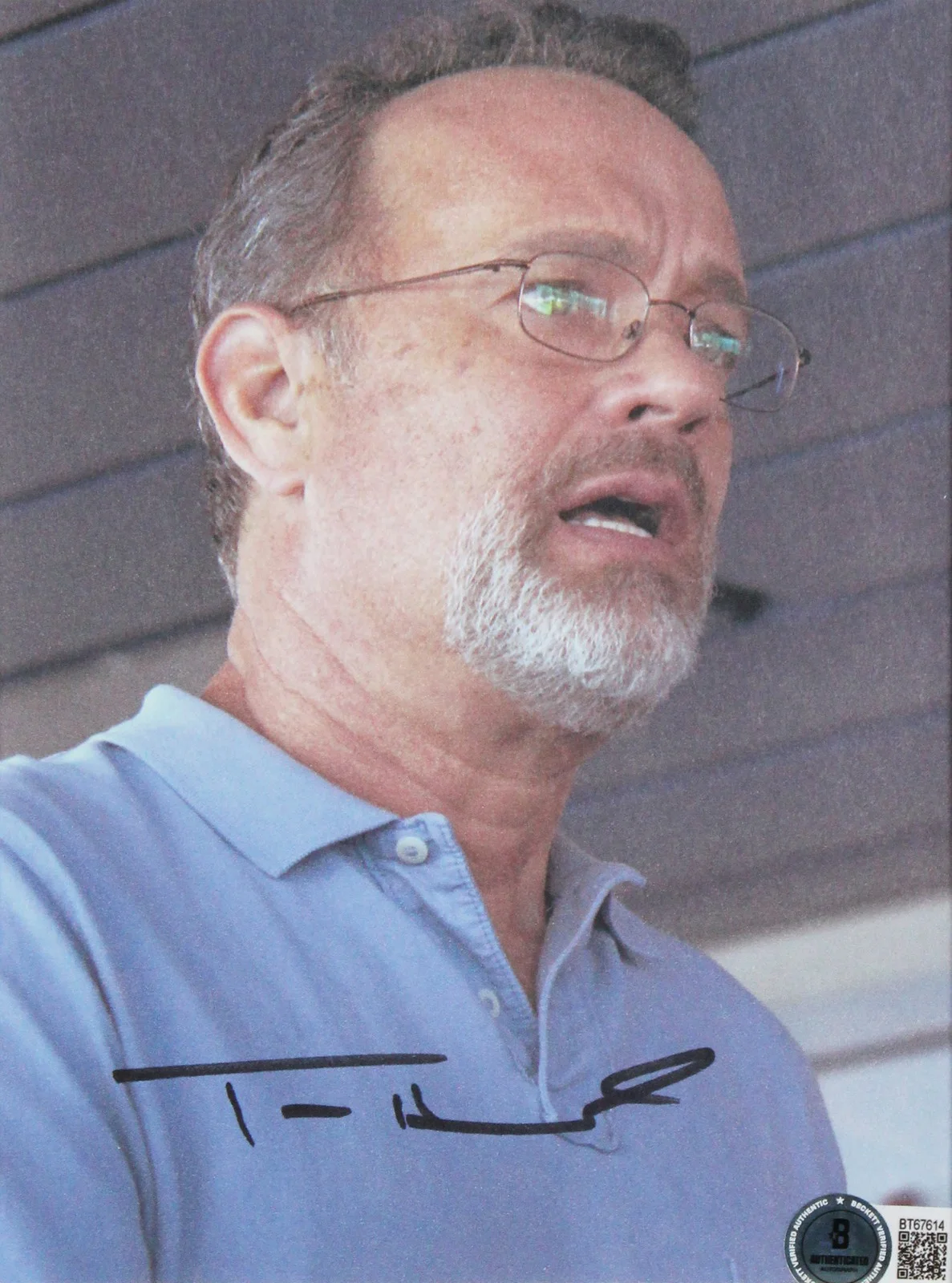 Tom Hanks — Tom Hanks Captain Phillips Authentic Signed Framed Display Autographed BAS, image 2