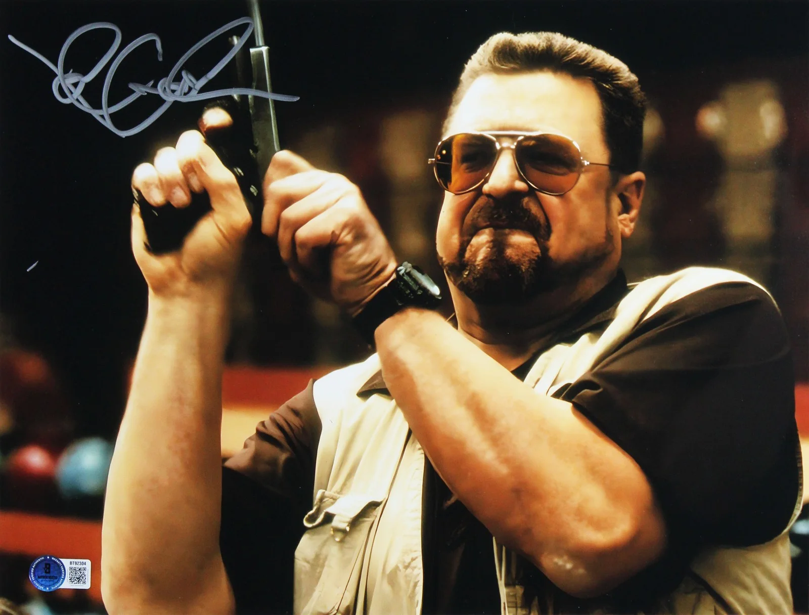 Jeff Bridges, John Goodman — Jeff Bridges & John Goodman Big Lebowski Signed 11x14 Photo Framed Display BAS, изображение 3